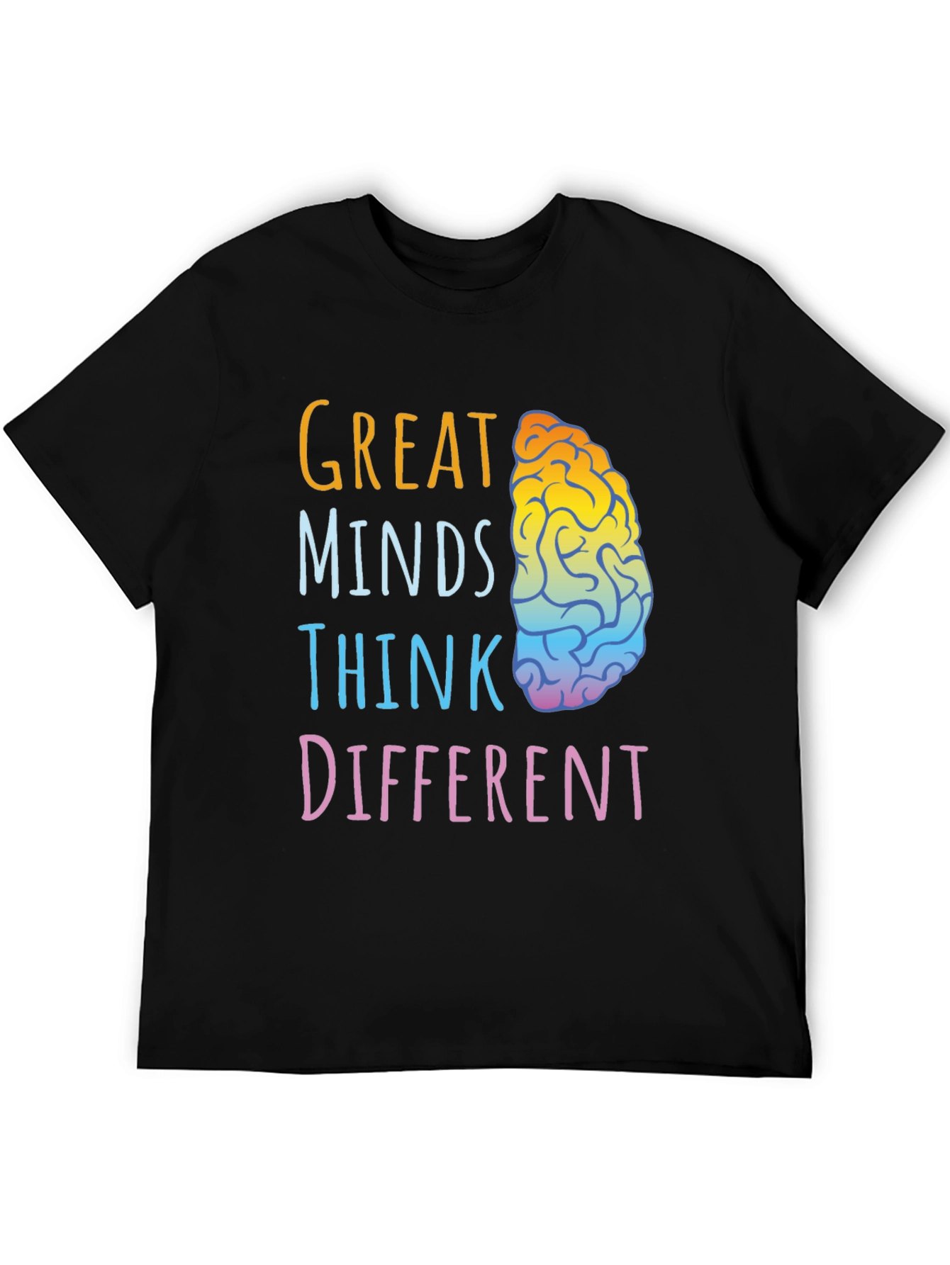 Great Minds Think Different Brain Graphic T-Shirt