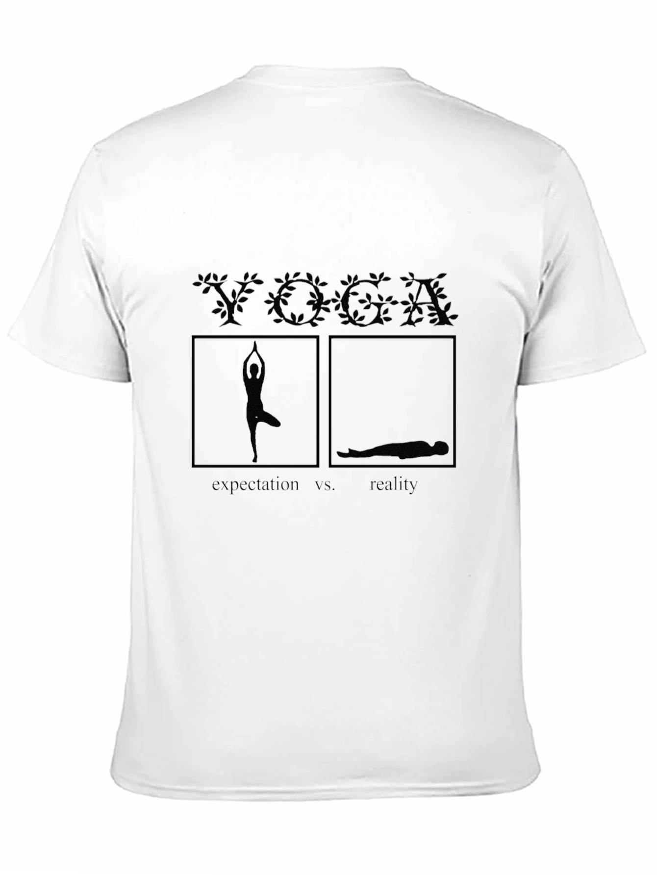 Yoga Expectation VS Reality Graphic Tee - Black