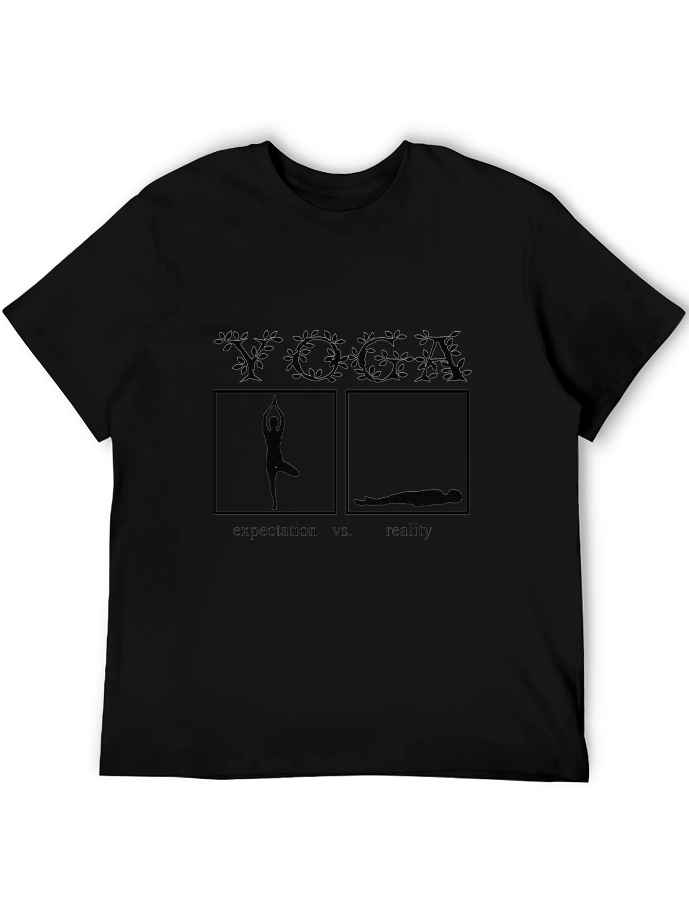Yoga Expectation VS Reality Graphic Tee - Black