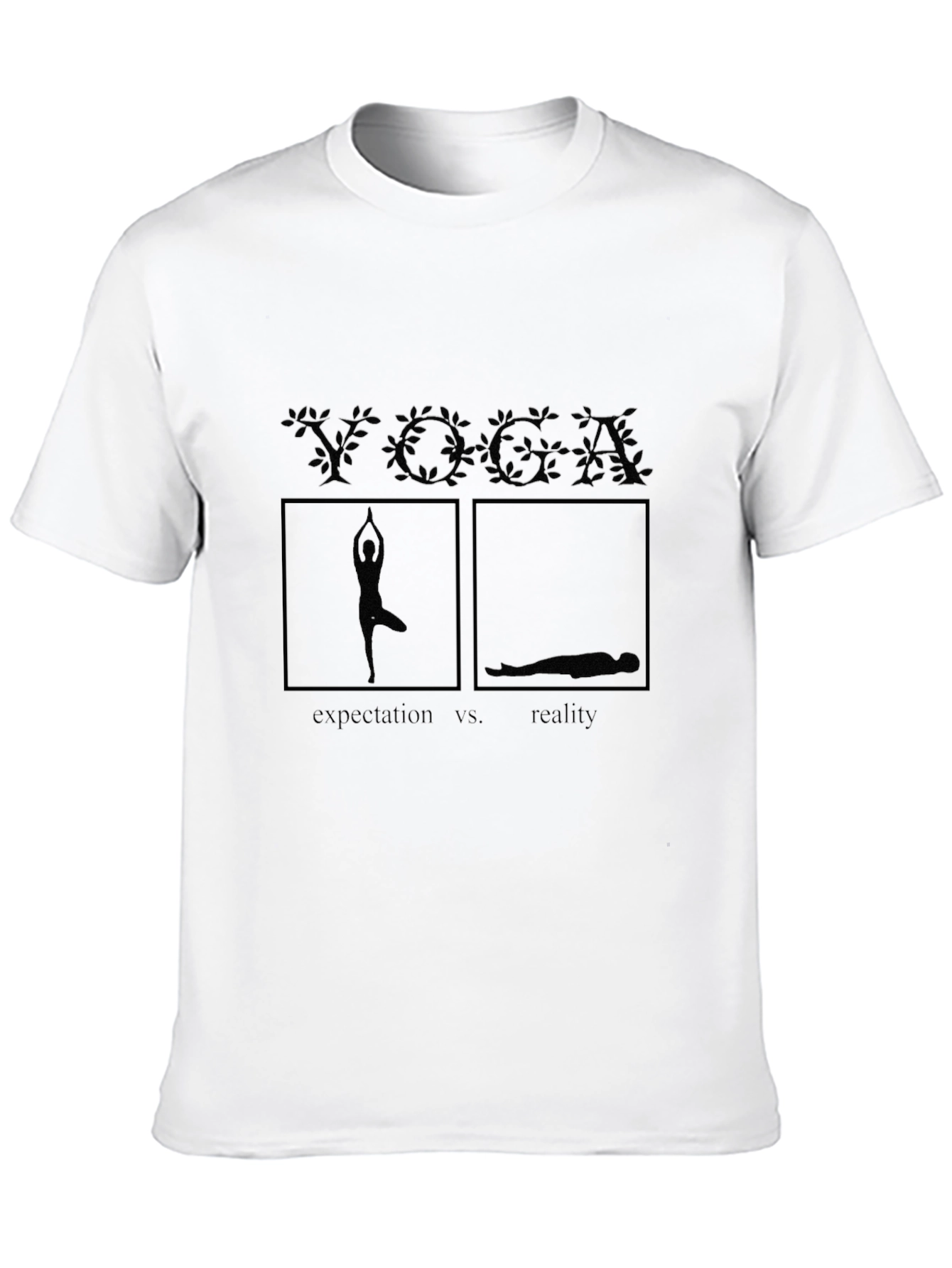 Yoga Expectation VS Reality Graphic Tee - Black