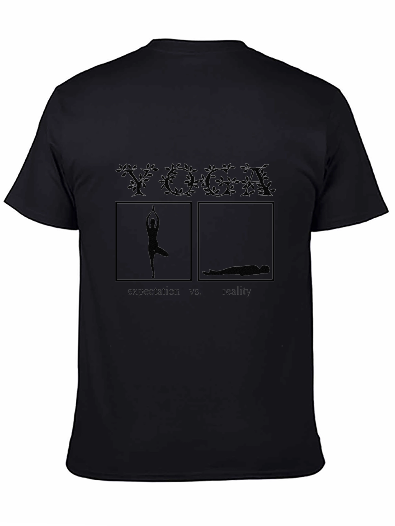 Yoga Expectation VS Reality Graphic Tee - Black