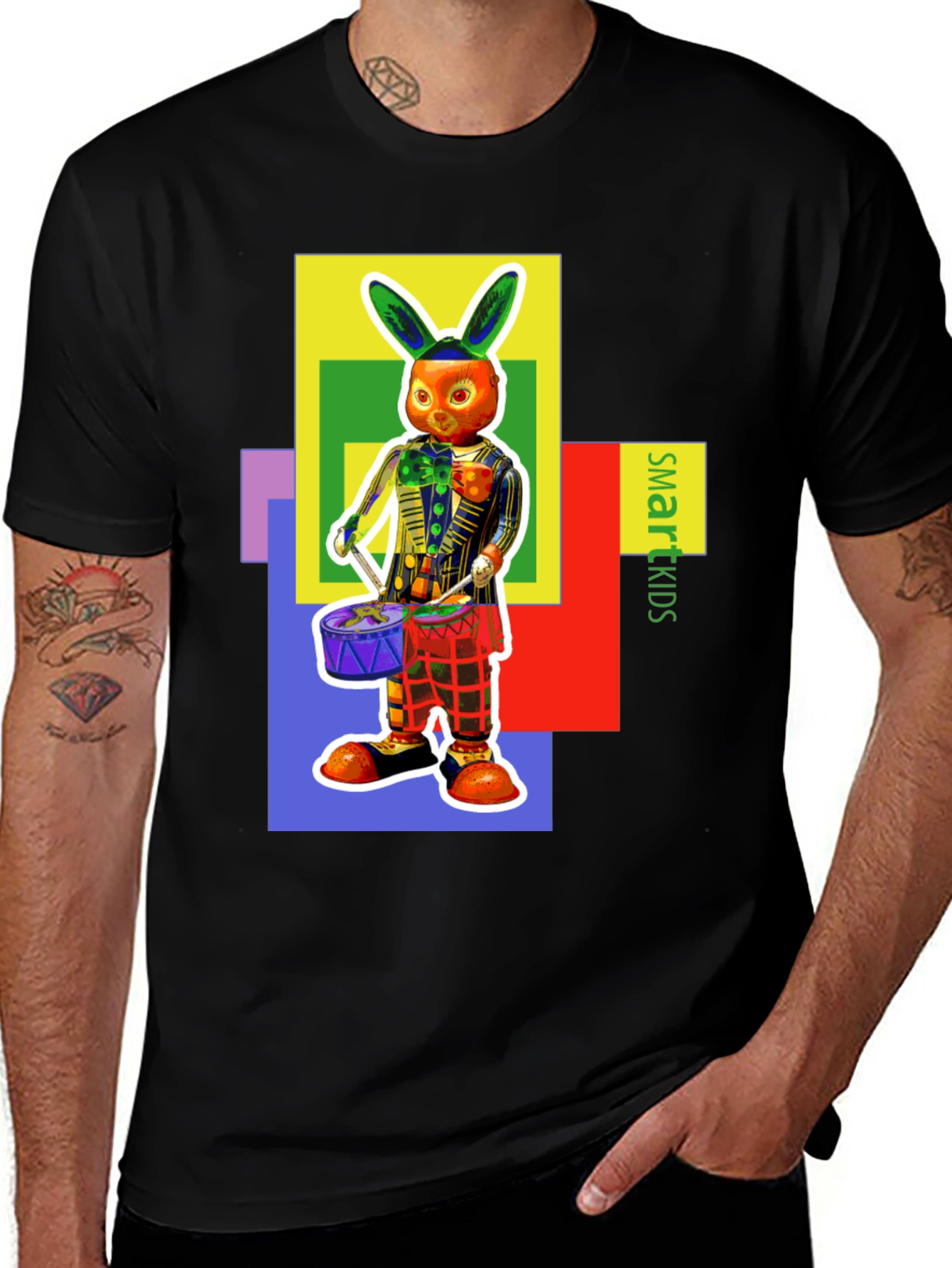 Funky Rabbit Drummer Graphic Tee