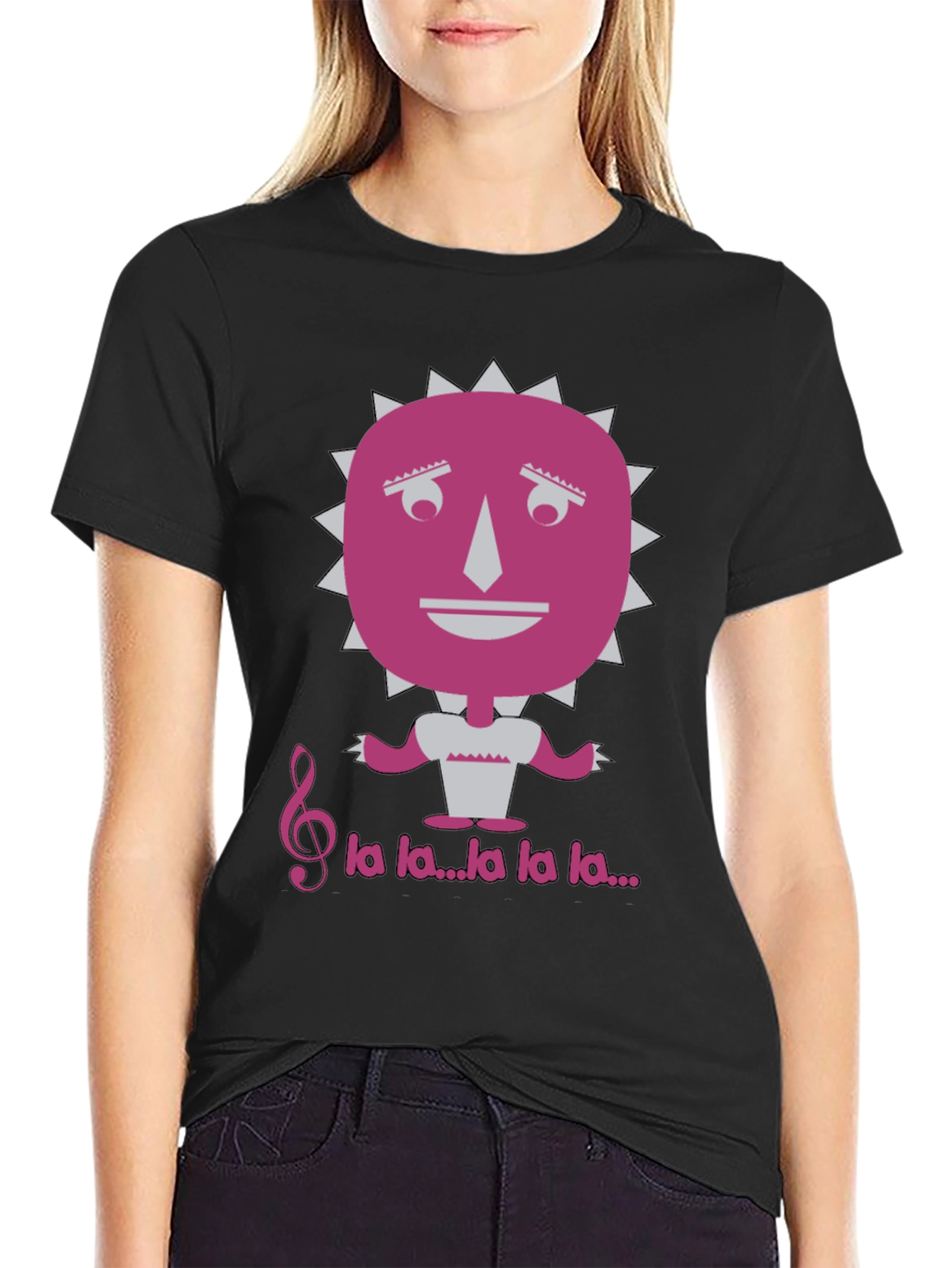 Musical Sun Face Graphic Tee - Unique Design