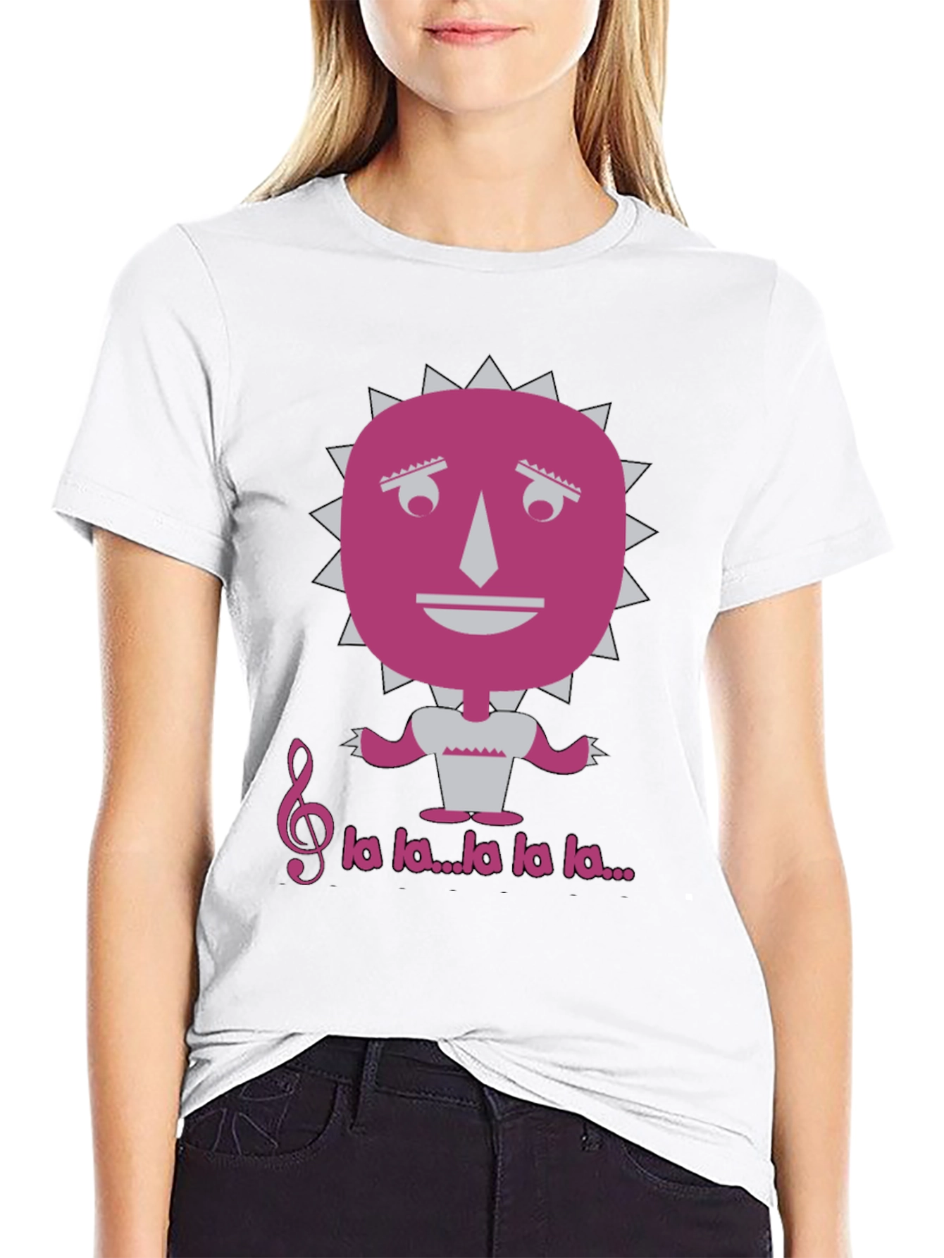 Musical Sun Face Graphic Tee - Unique Design