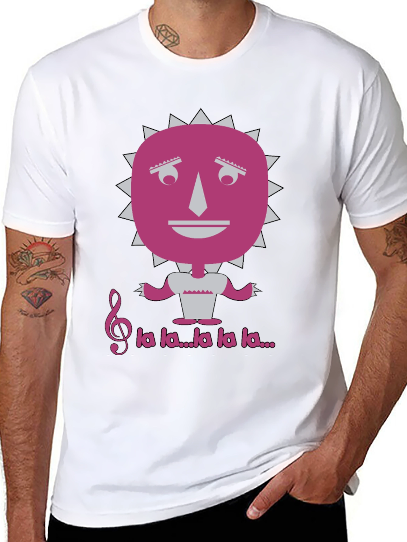 Musical Sun Face Graphic Tee - Unique Design