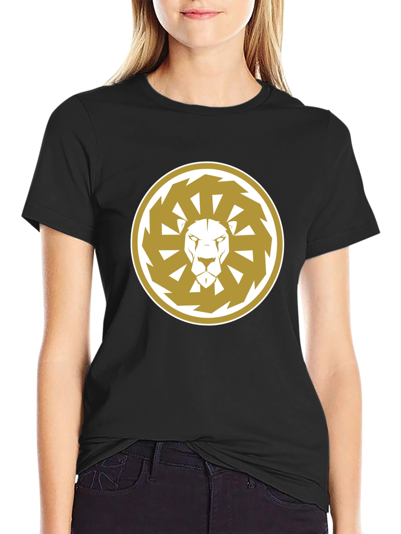 Lion Sun Wheel Black T-Shirt