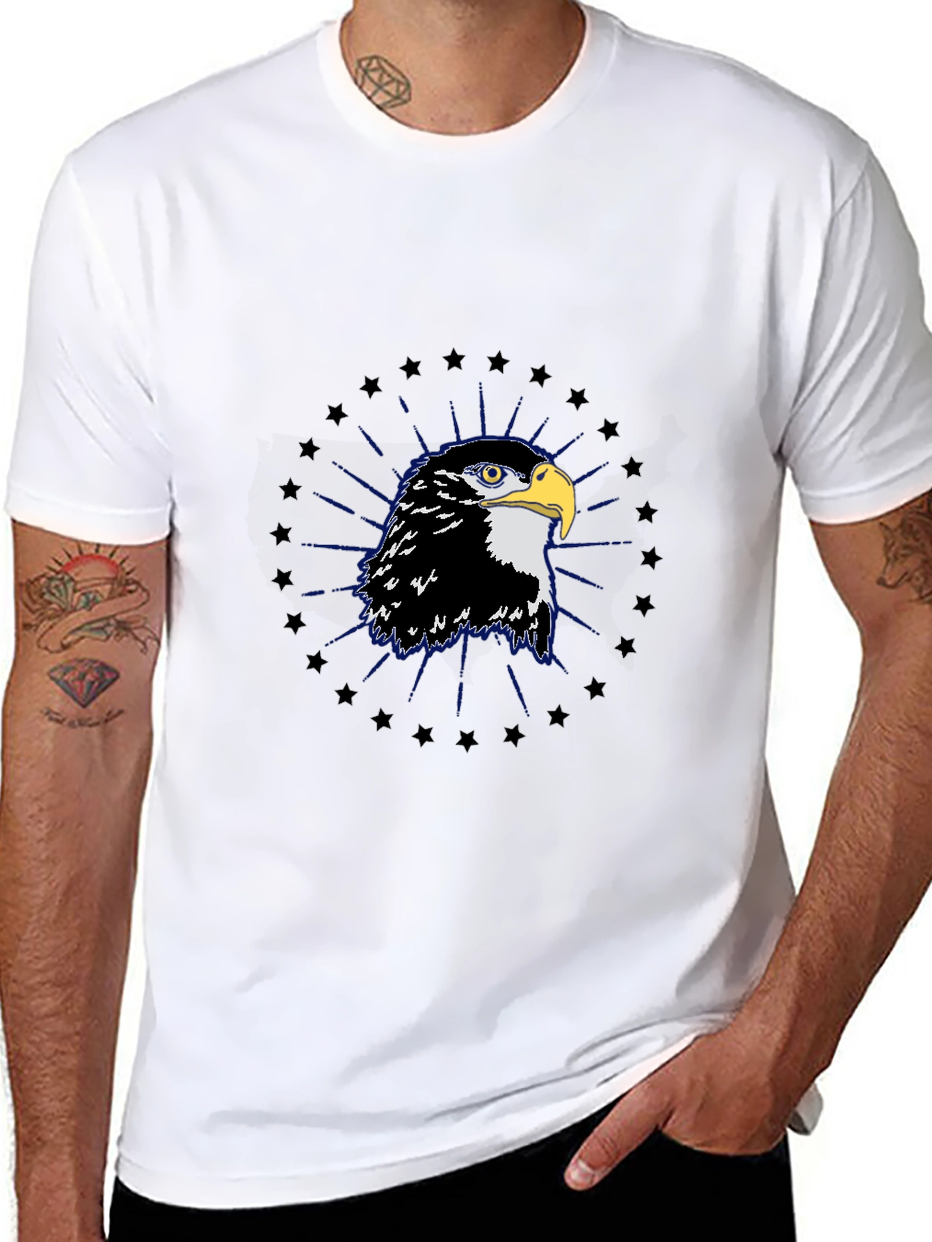 Eagle Graphic Tee - Black Cotton Blend