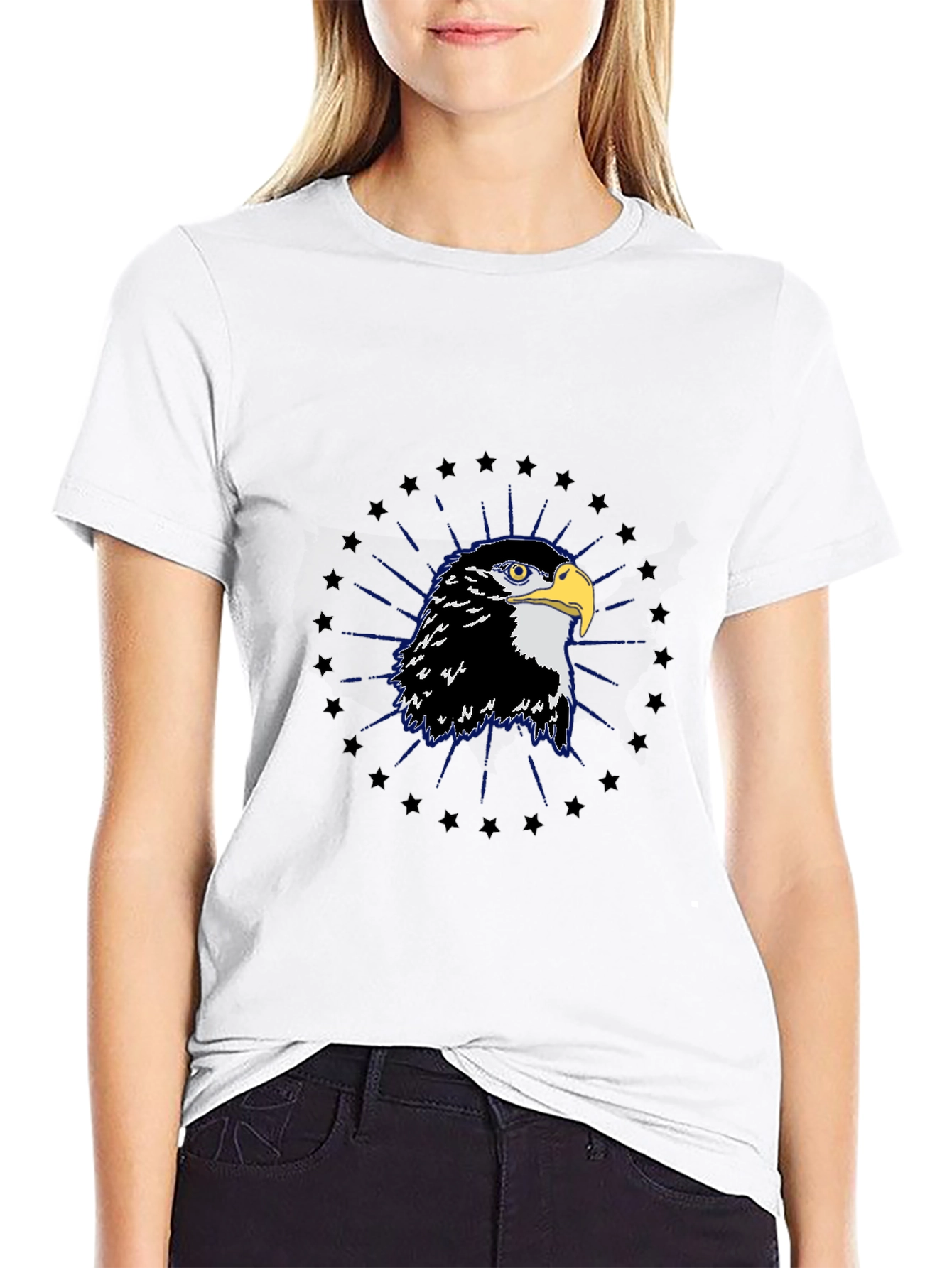 Eagle Graphic Tee - Black Cotton Blend