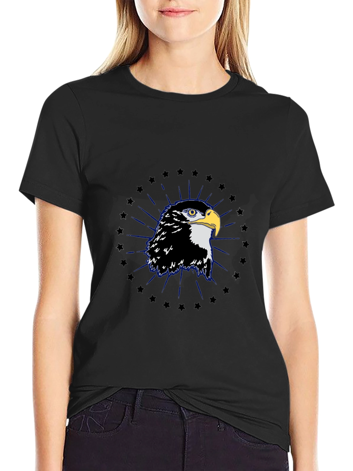 Eagle Graphic Tee - Black Cotton Blend