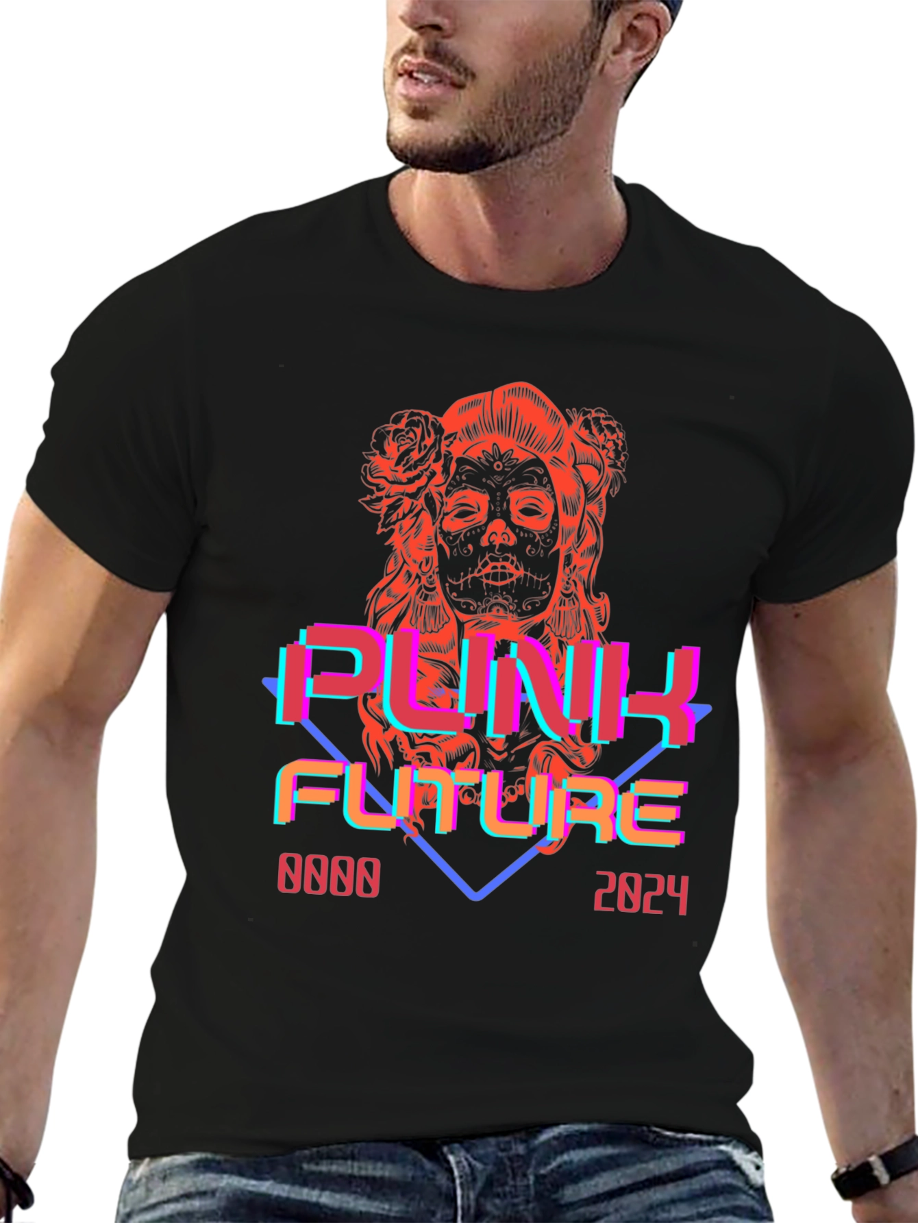 Punk Future Graphic Tee - Retro Cyberpunk Style