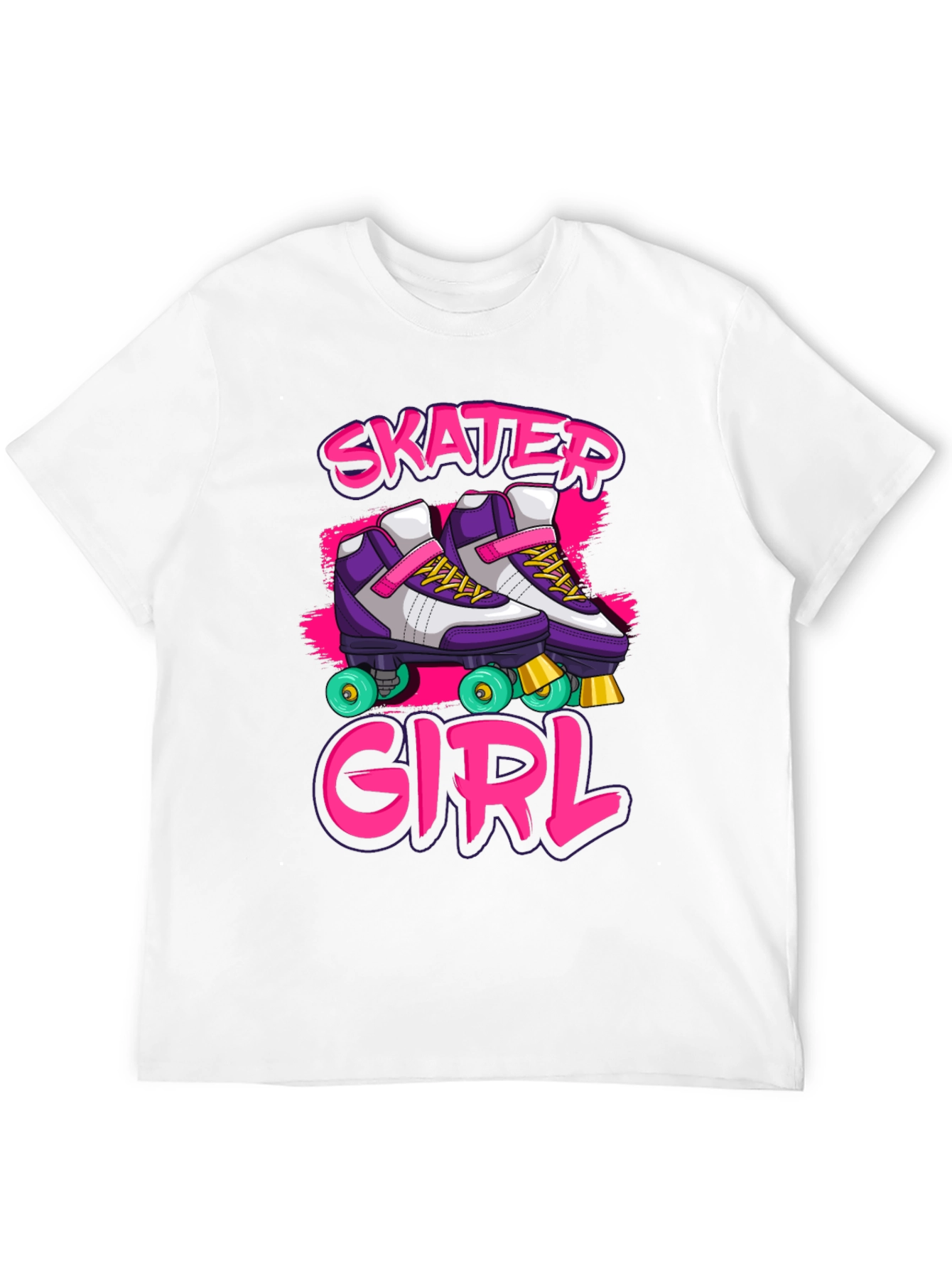 Skater Girl Graphic Tee - Retro Roller Skate Design