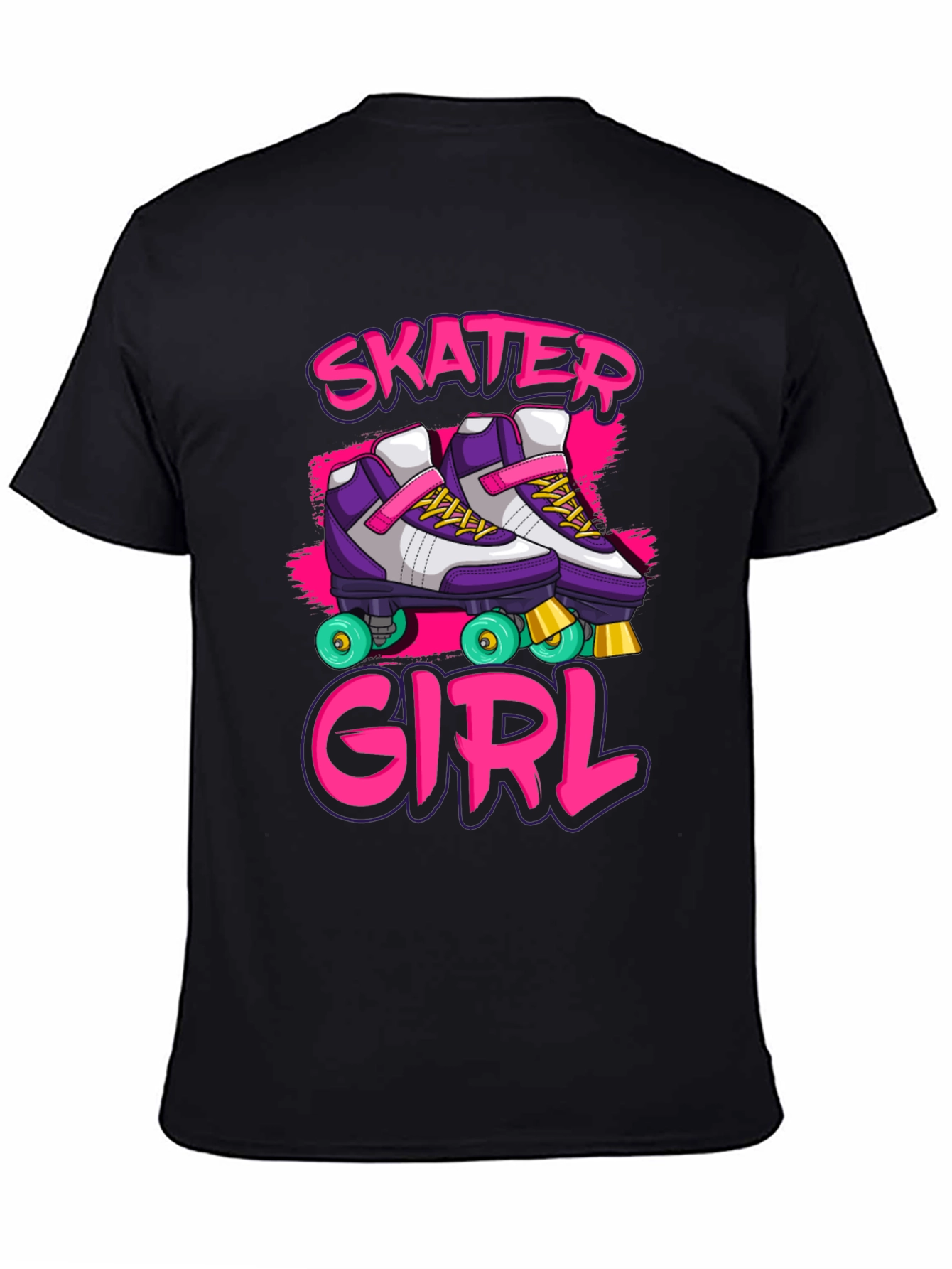 Skater Girl Graphic Tee - Retro Roller Skate Design
