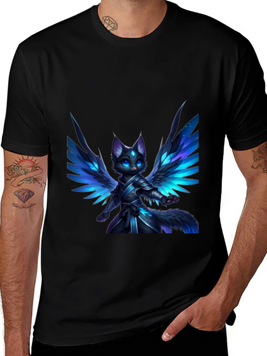 Winged Feline Warrior Graphic Tee