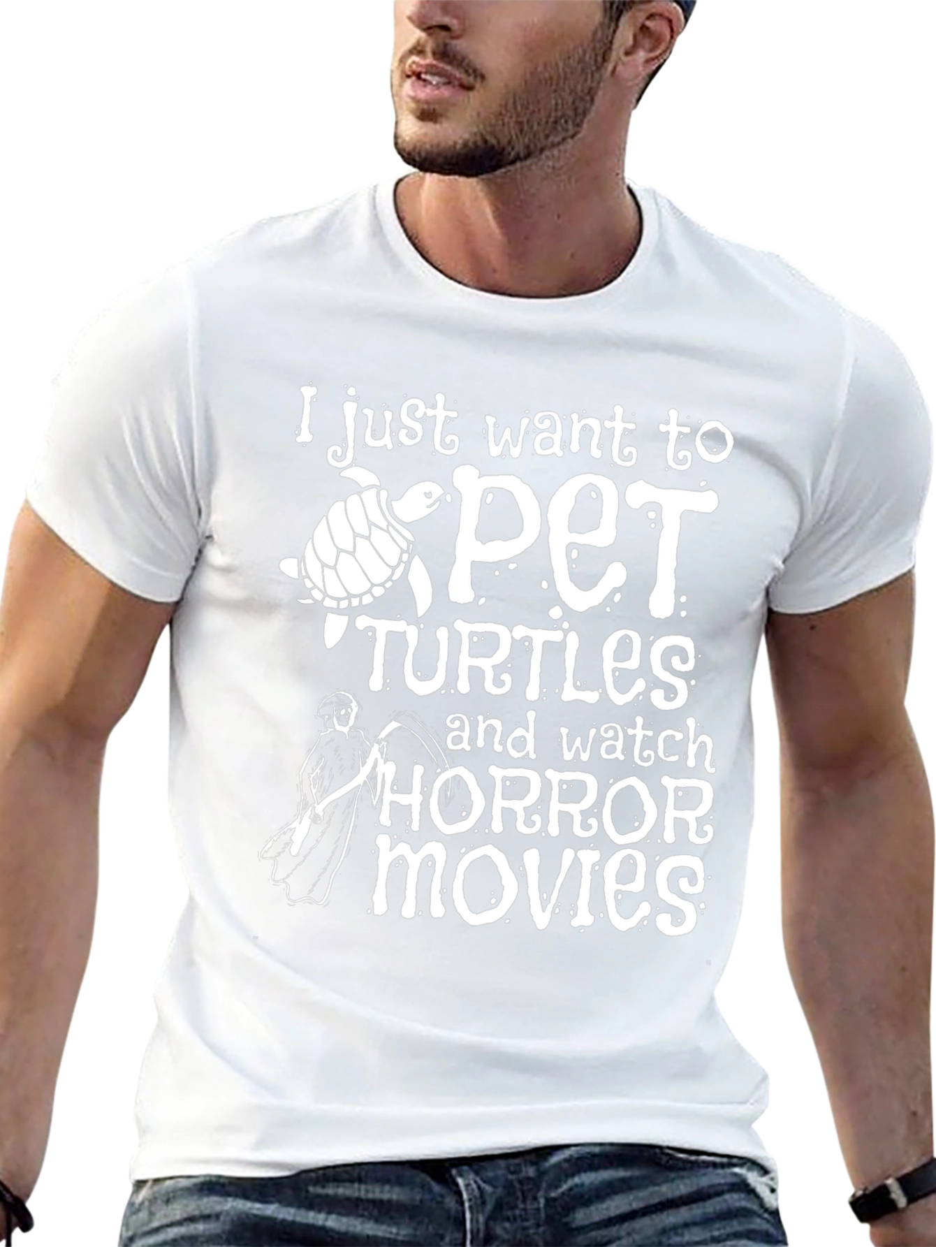 Pet Turtles & Horror Movies Black T-Shirt