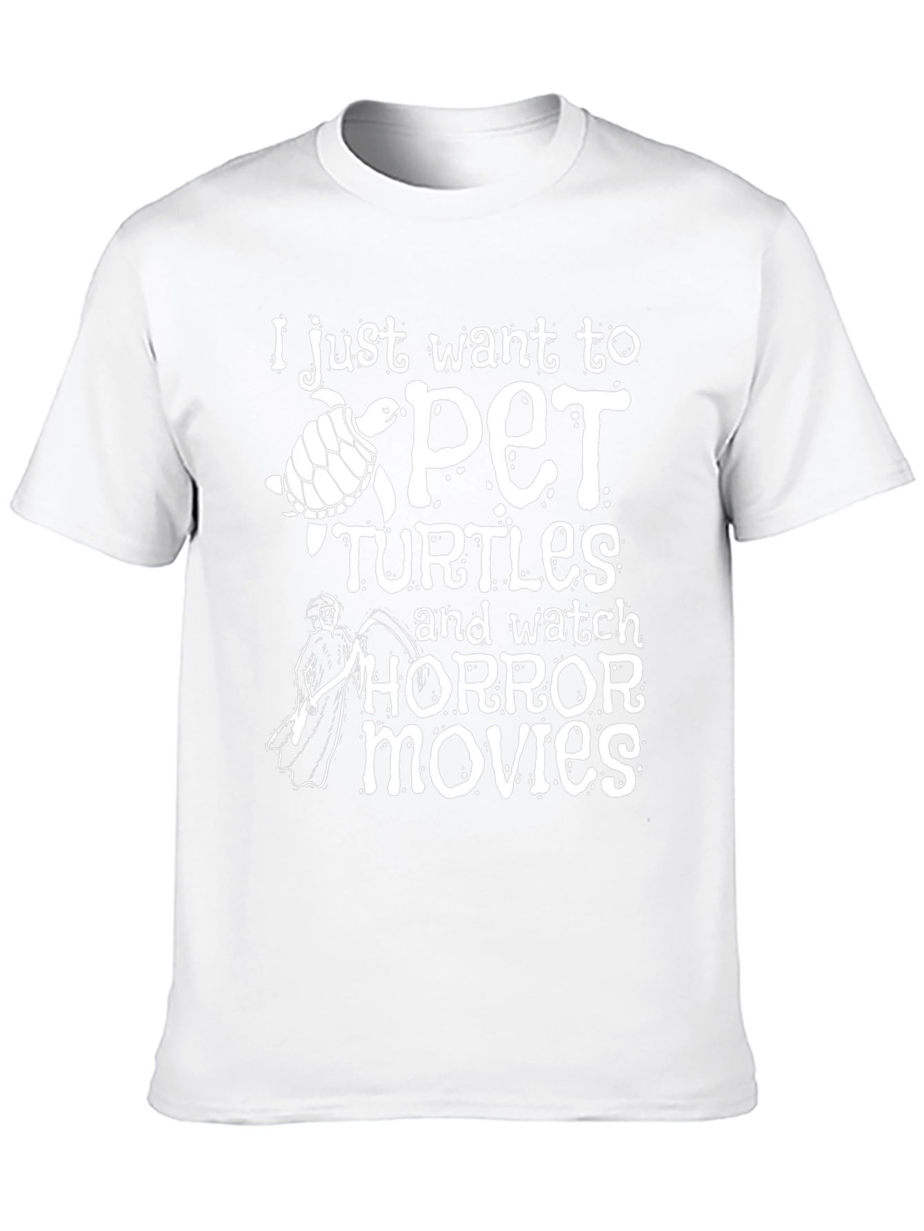 Pet Turtles & Horror Movies Black T-Shirt