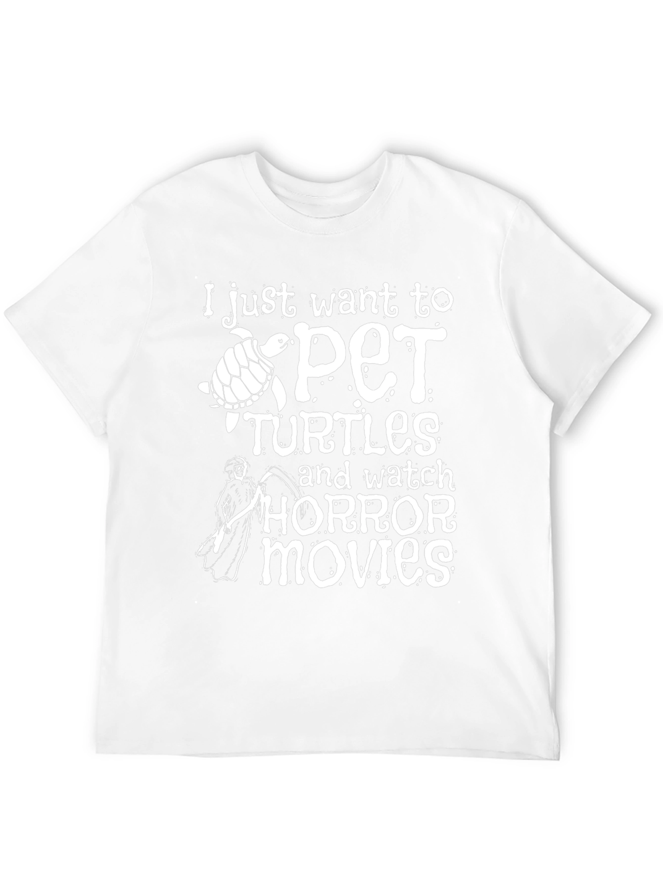 Pet Turtles & Horror Movies Black T-Shirt