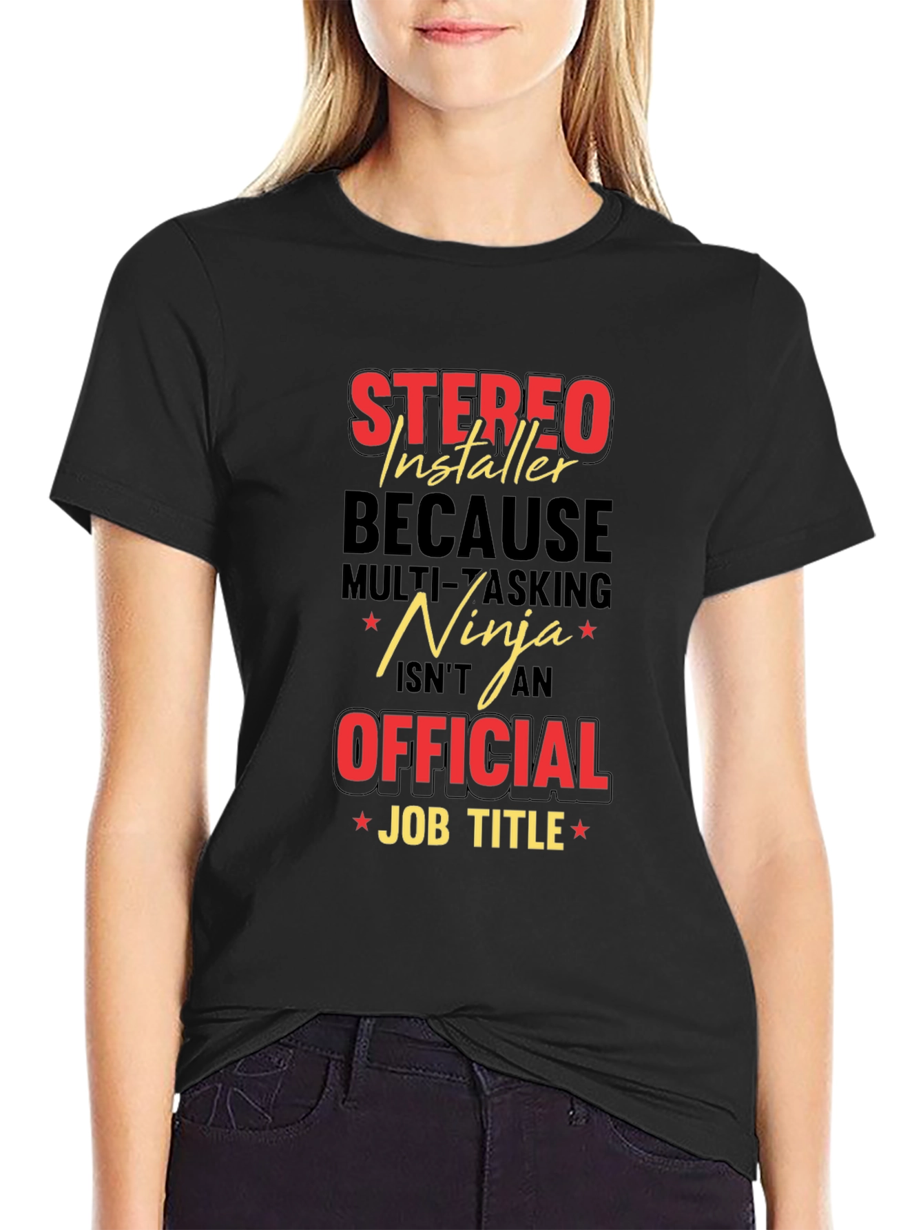 Stereo Installer Ninja Job Title Graphic T-Shirt