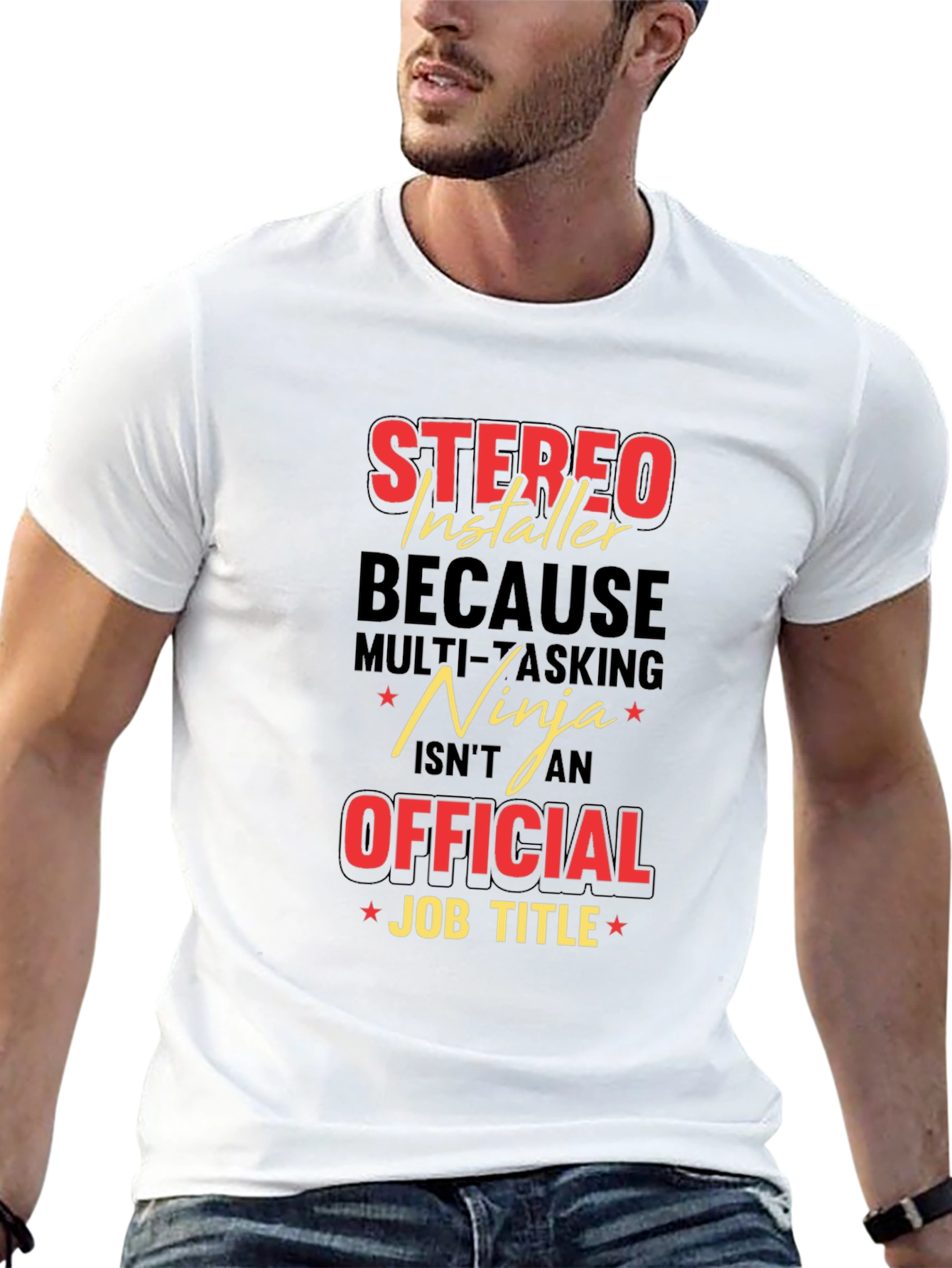 Stereo Installer Ninja Job Title Graphic T-Shirt