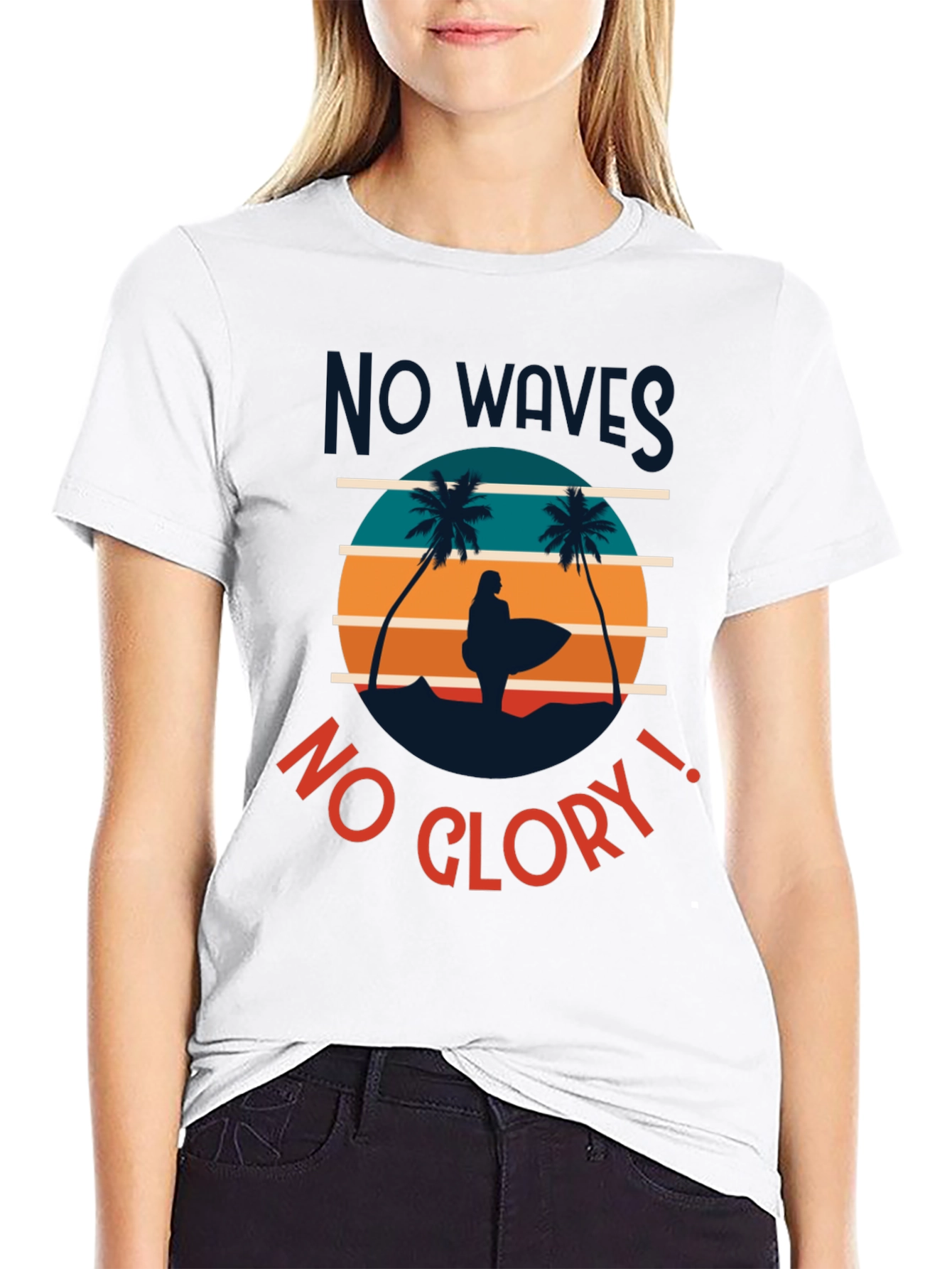 Retro Surf Tee - No Waves No Glory