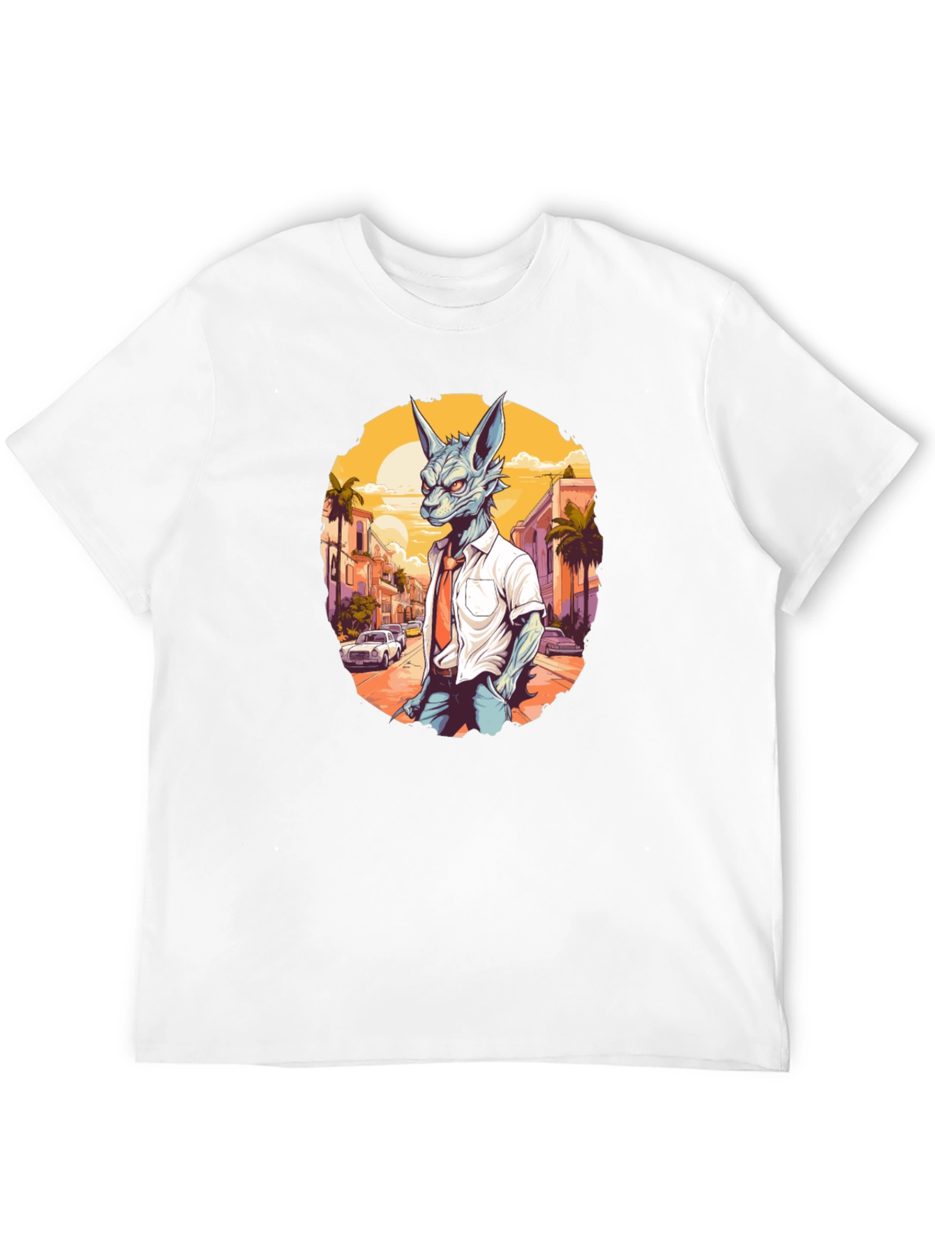 Anthropomorphic Wolf in Suit Graphic Tee