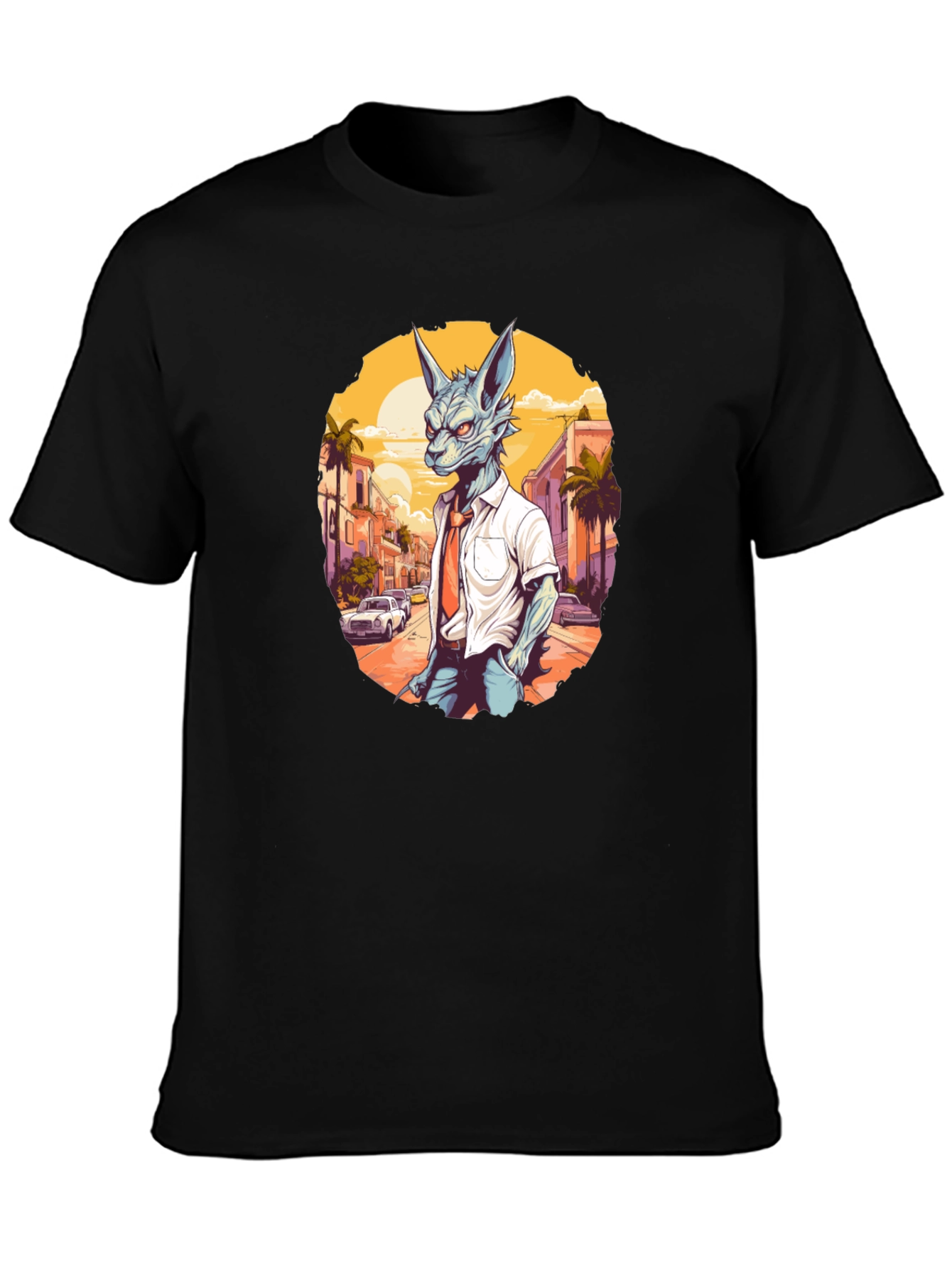 Anthropomorphic Wolf in Suit Graphic Tee