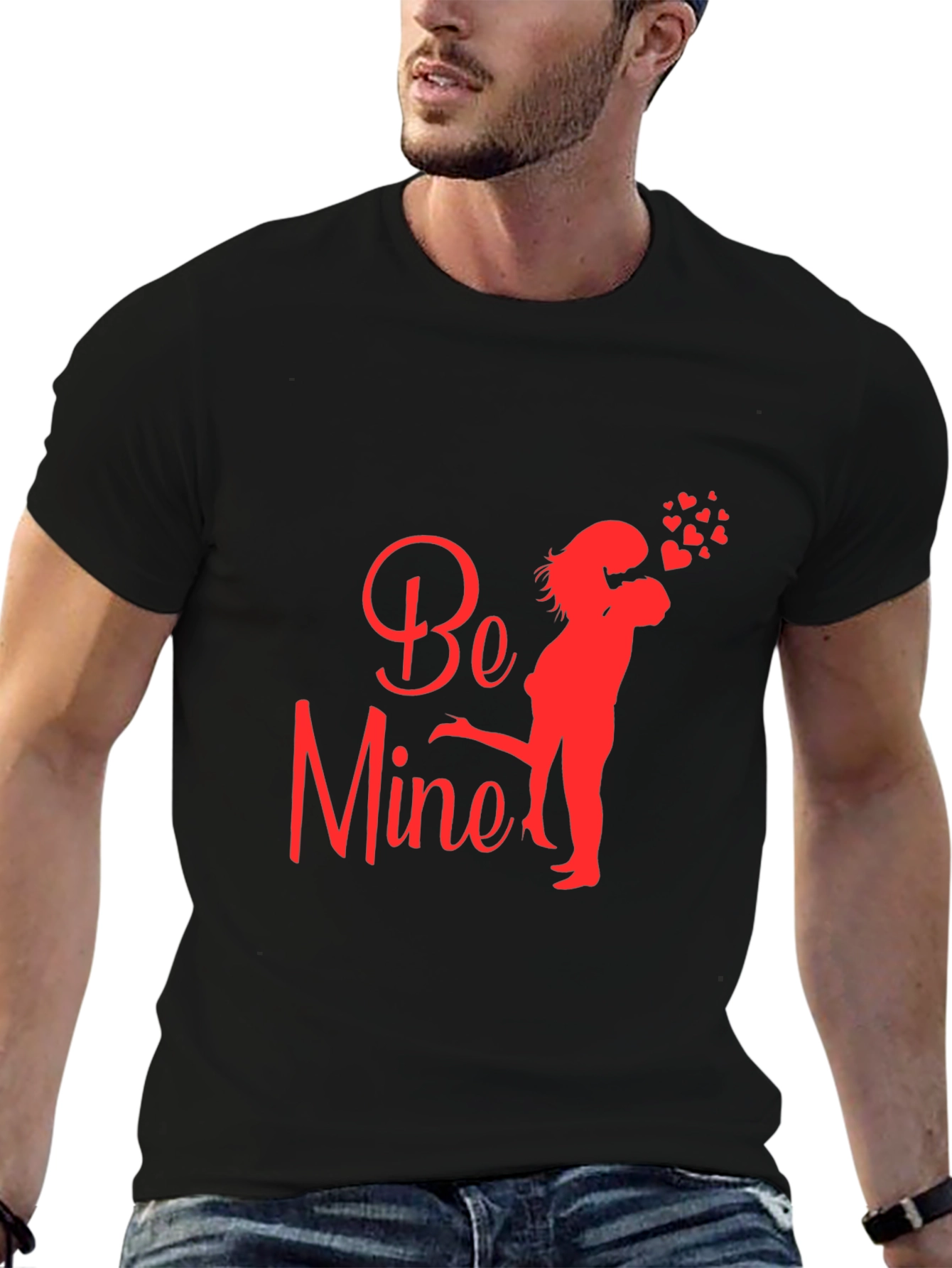 Be Mine Valentines Day Black T-Shirt