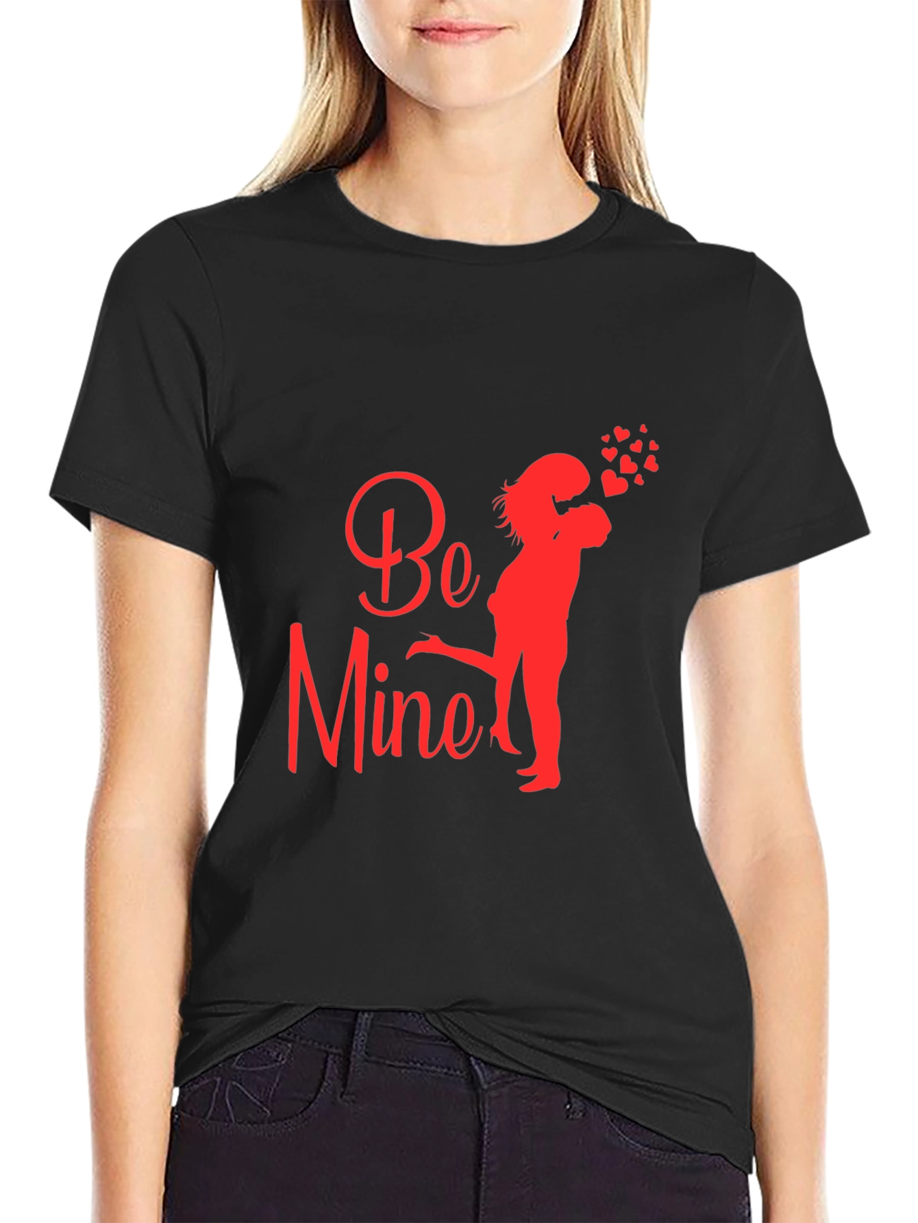 Be Mine Valentines Day Black T-Shirt