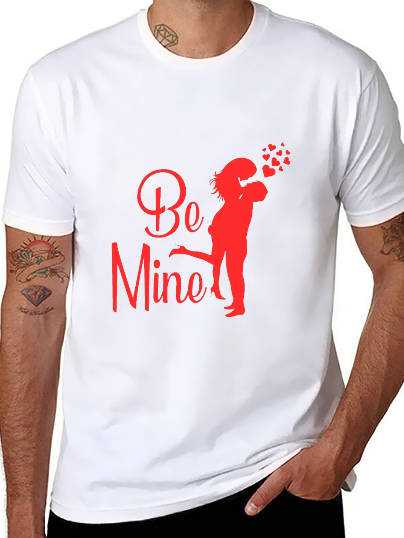 Be Mine Valentines Day Black T-Shirt
