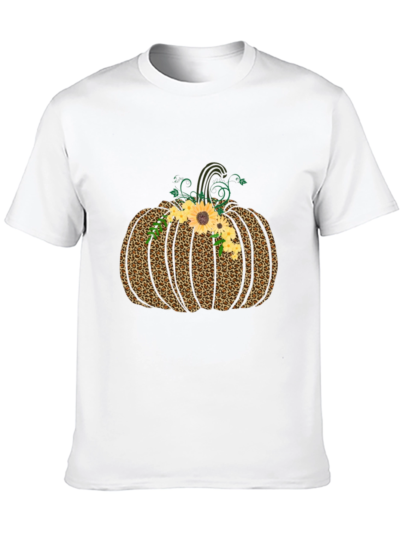 Leopard Pumpkin Graphic Tee - Fall Style
