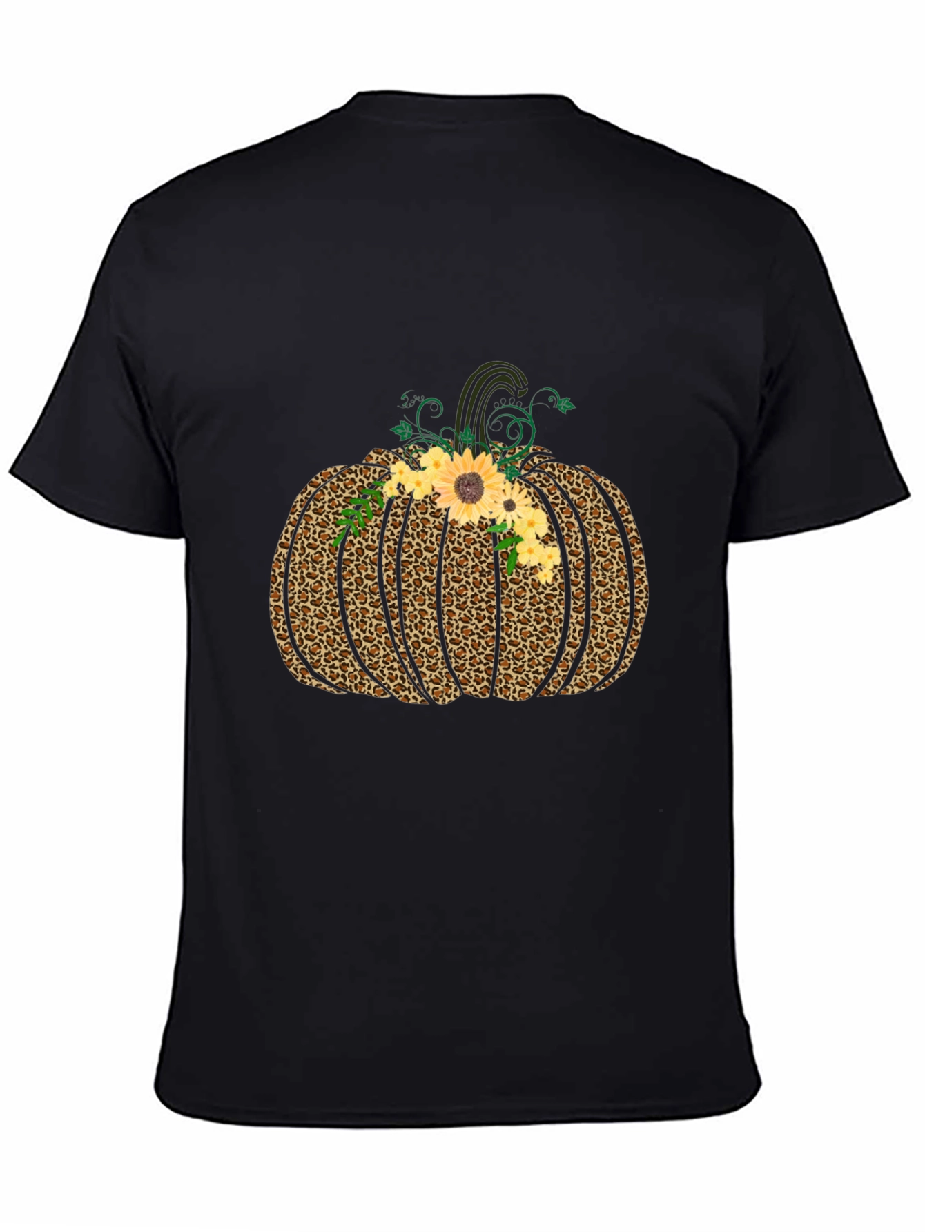 Leopard Pumpkin Graphic Tee - Fall Style