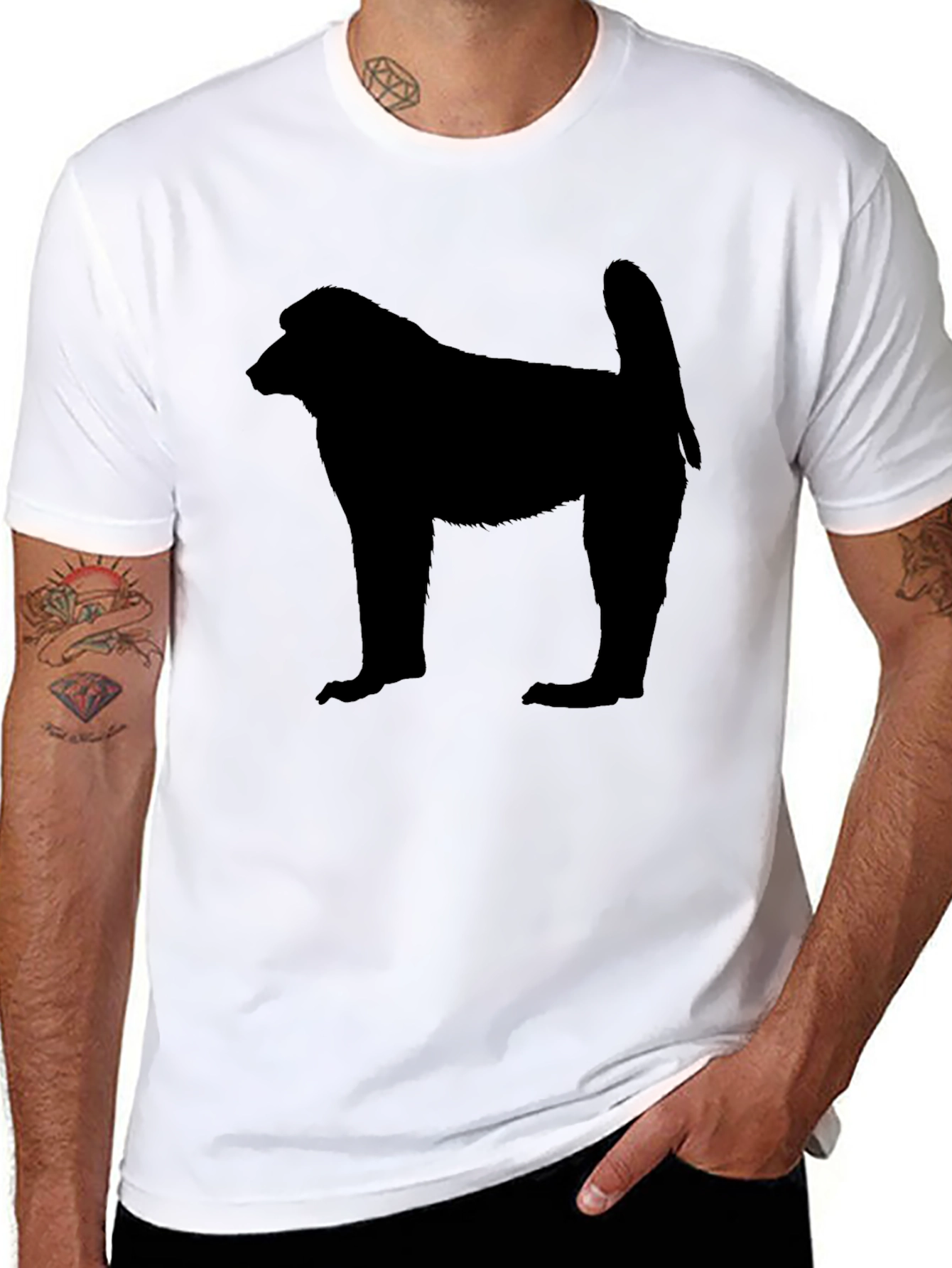 Baboon Silhouette Black T-Shirt