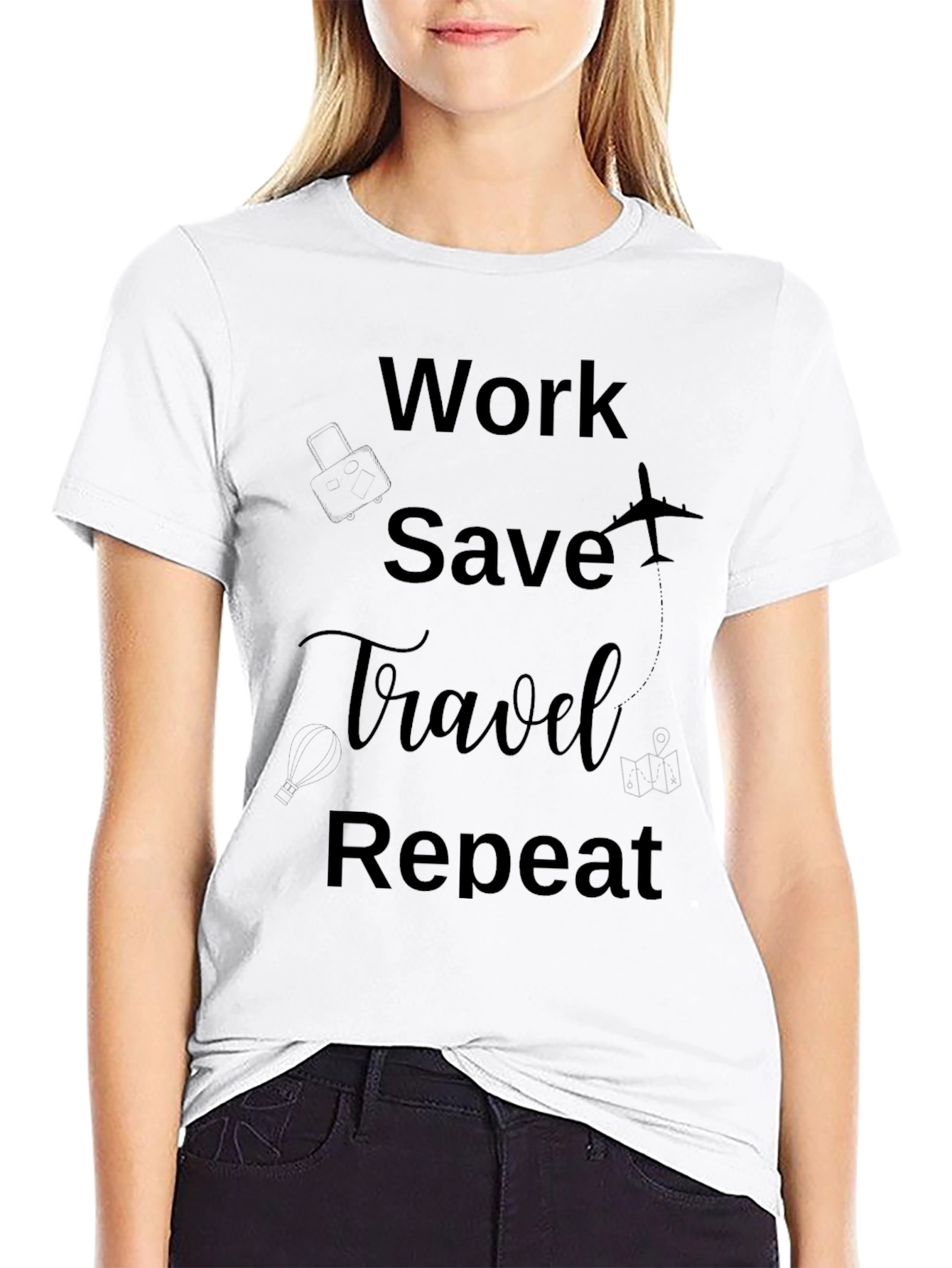 Work Save Travel Repeat Graphic Tee