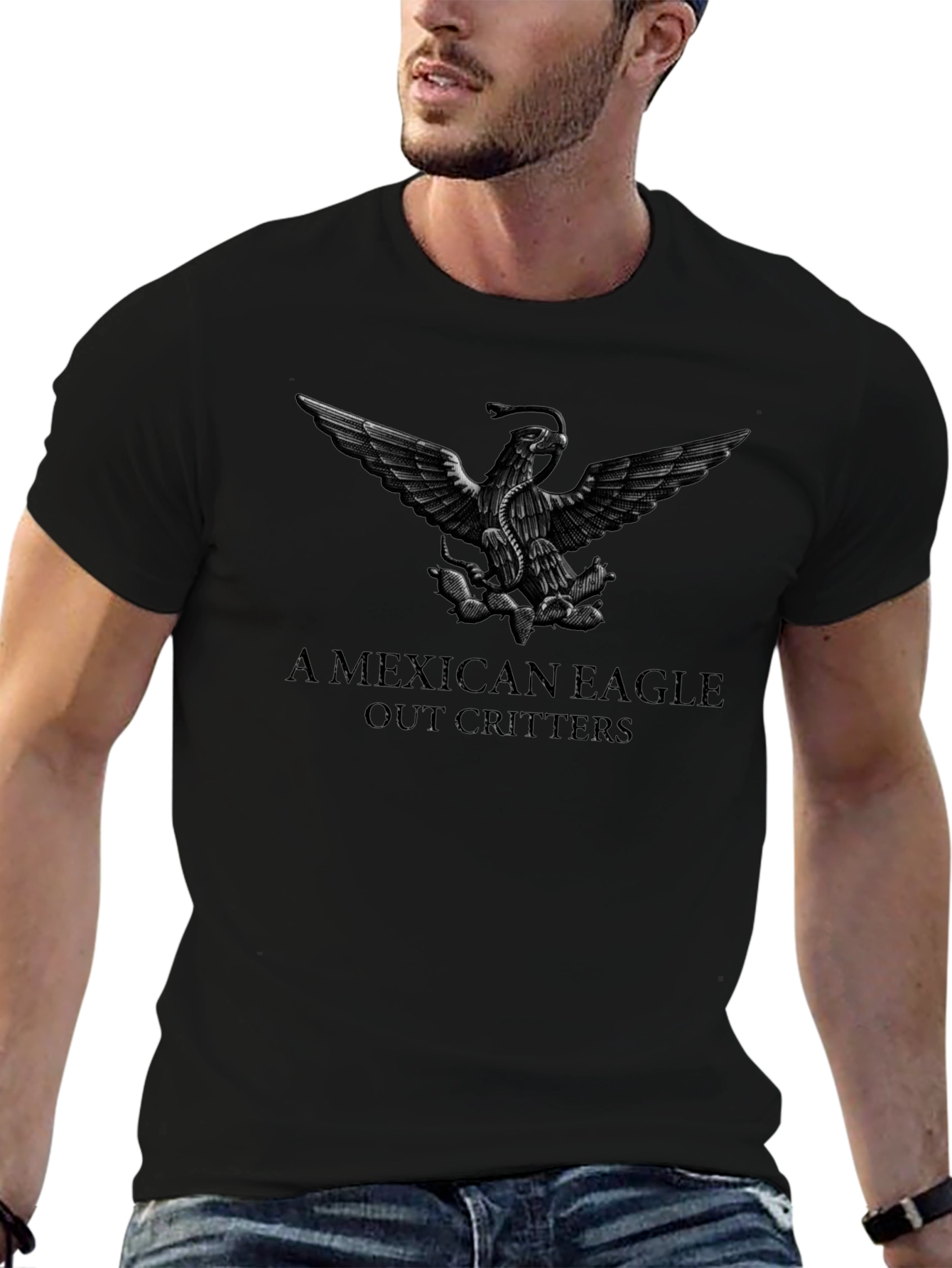 Mexican Eagle T-Shirt - Black Graphic Tee