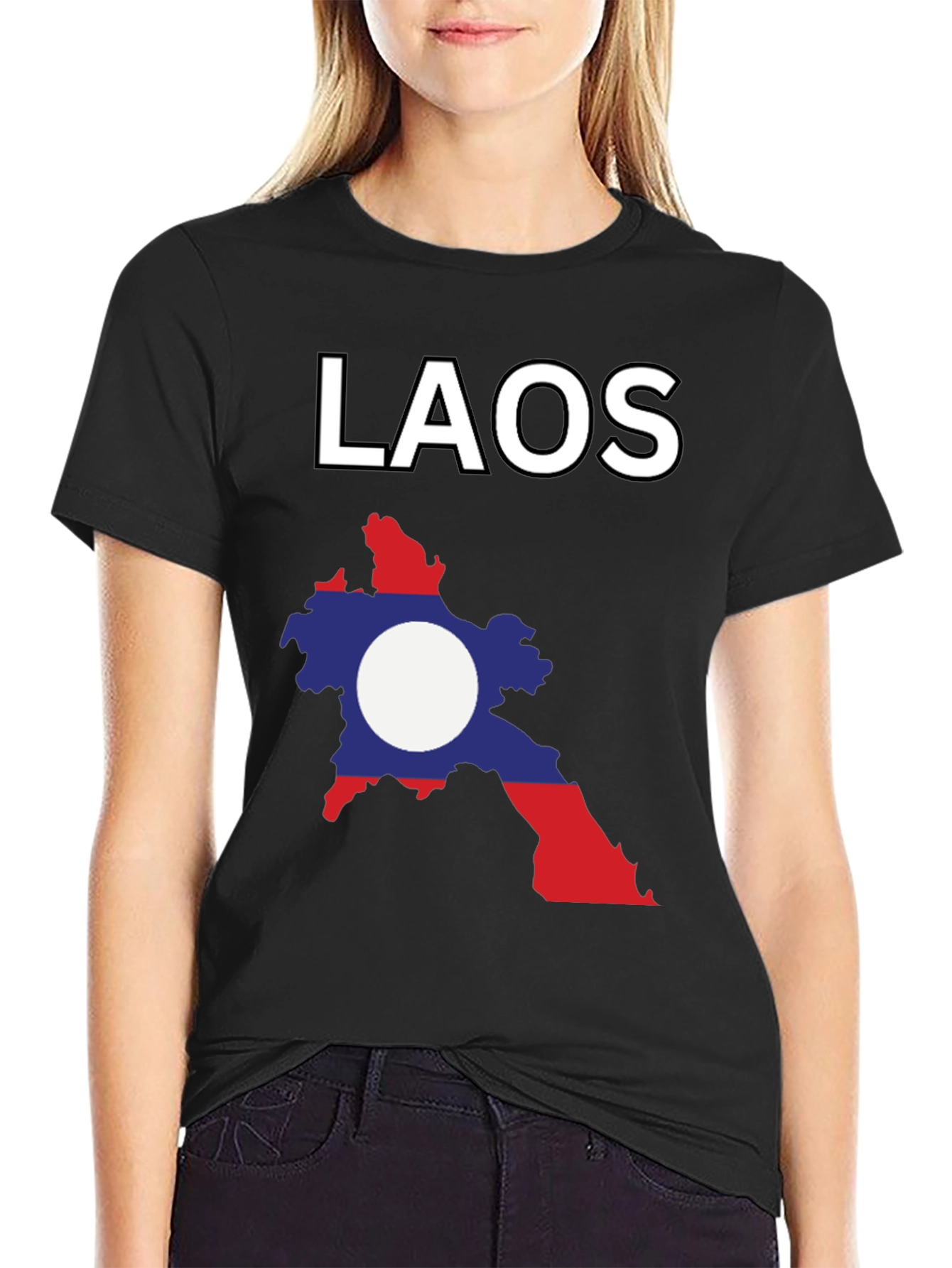 Laos Flag Graphic T-Shirt