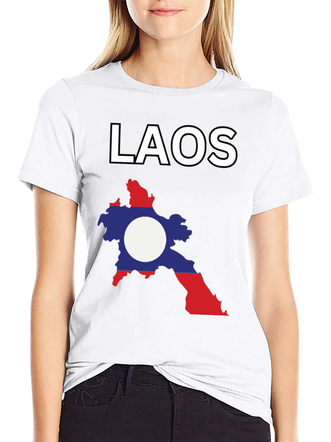 Laos Flag Graphic T-Shirt