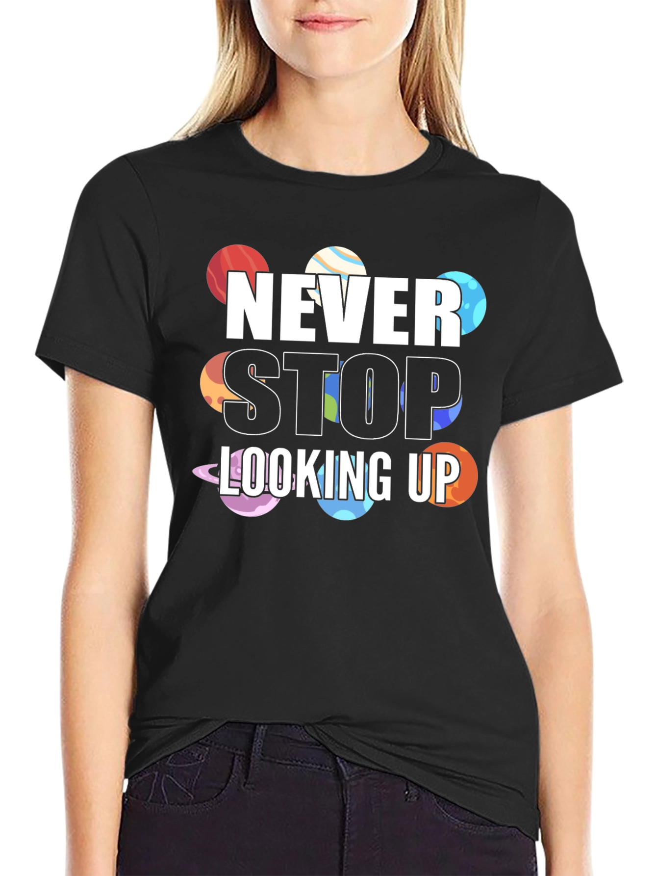 Never Stop Looking Up Planet T-Shirt