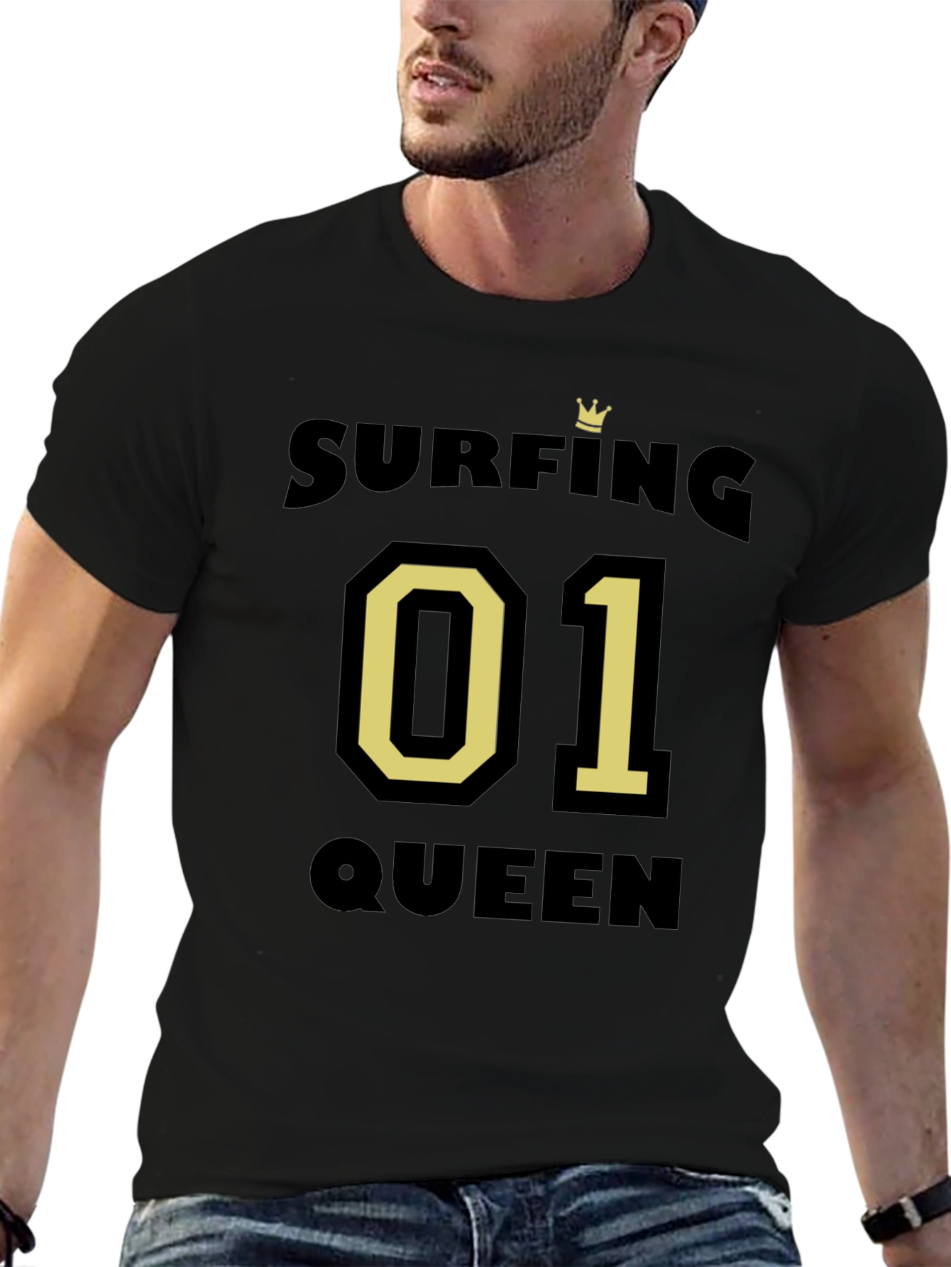 Surfing Queen 01 T-Shirt - Black
