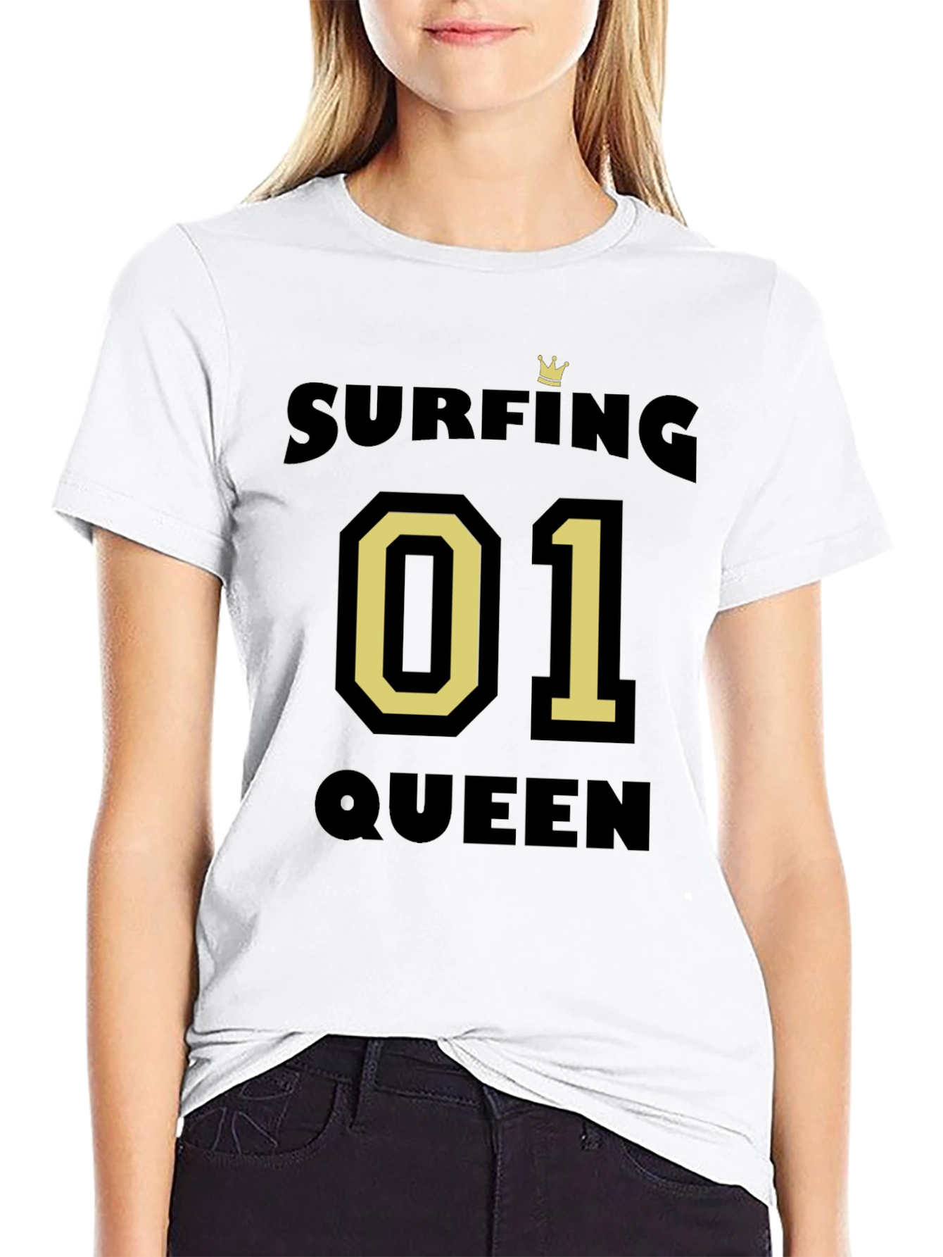 Surfing Queen 01 T-Shirt - Black