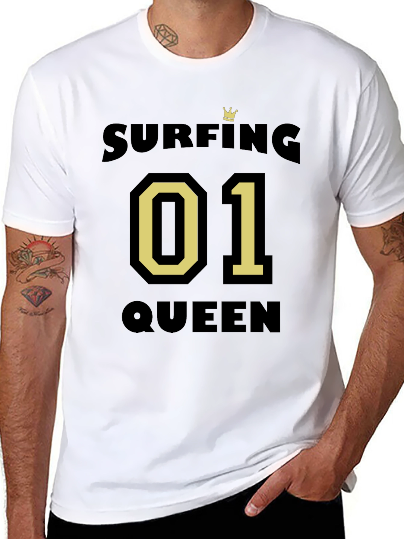 Surfing Queen 01 T-Shirt - Black