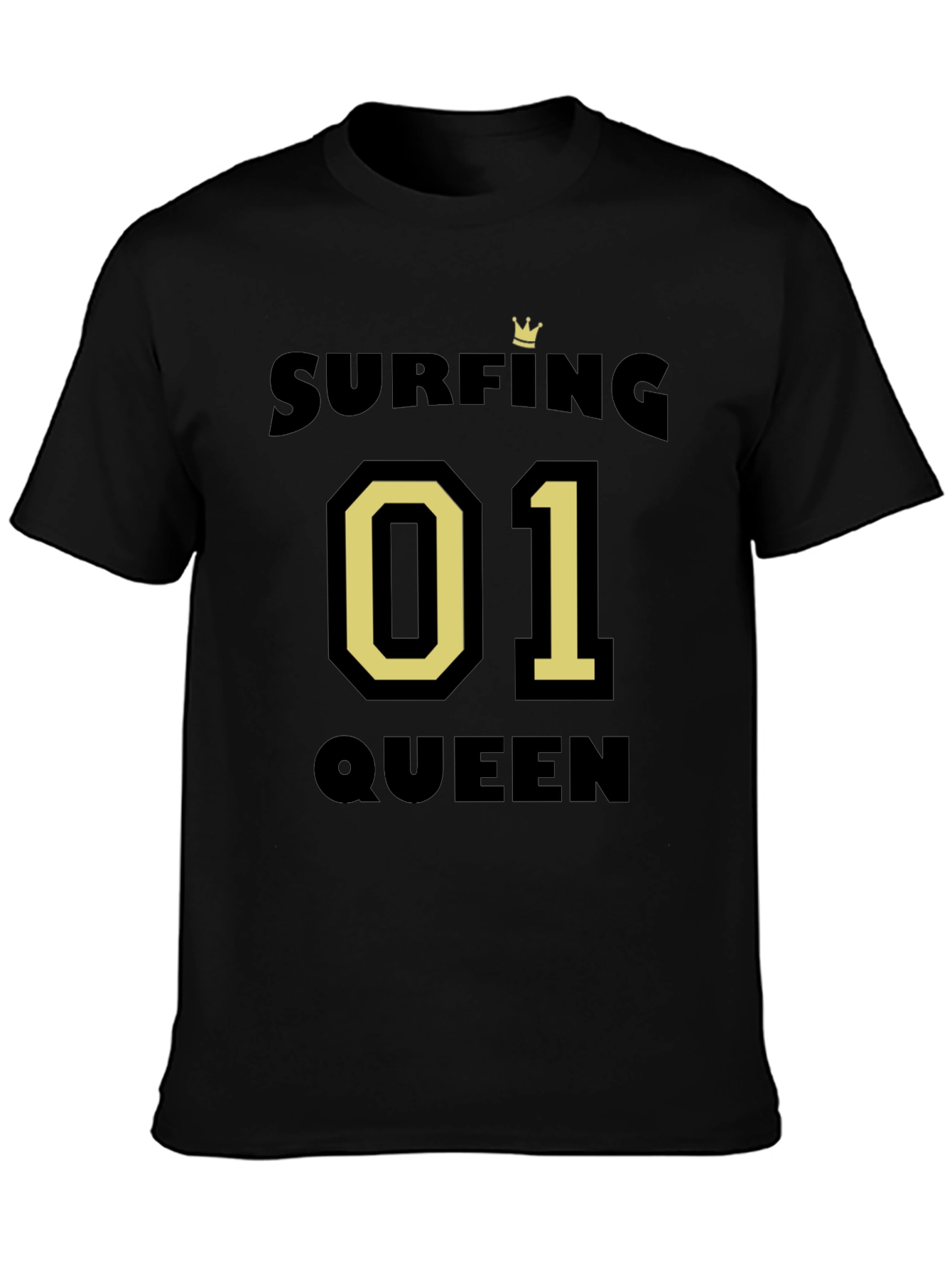 Surfing Queen 01 T-Shirt - Black