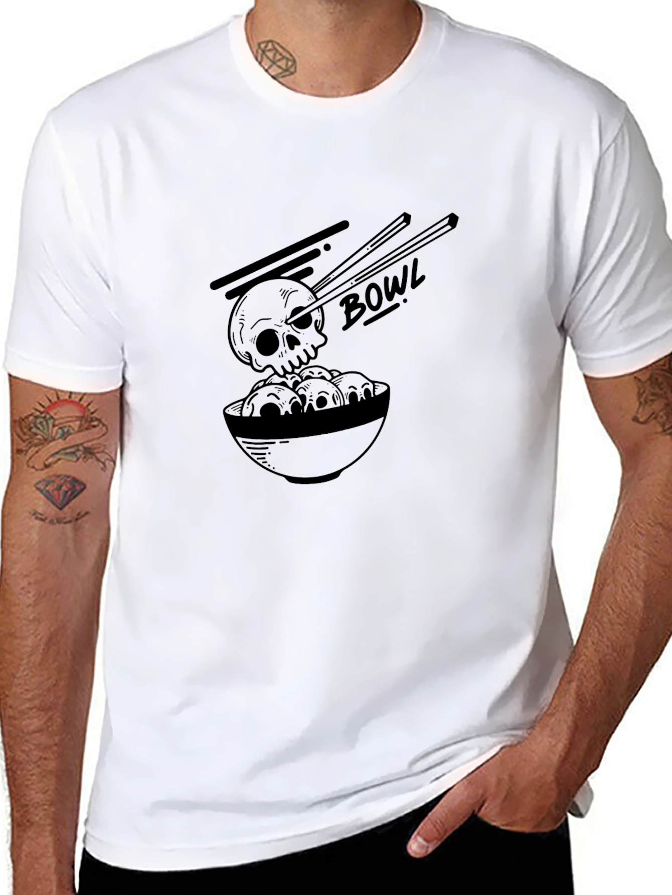Skull Ramen Bowl Black T-Shirt