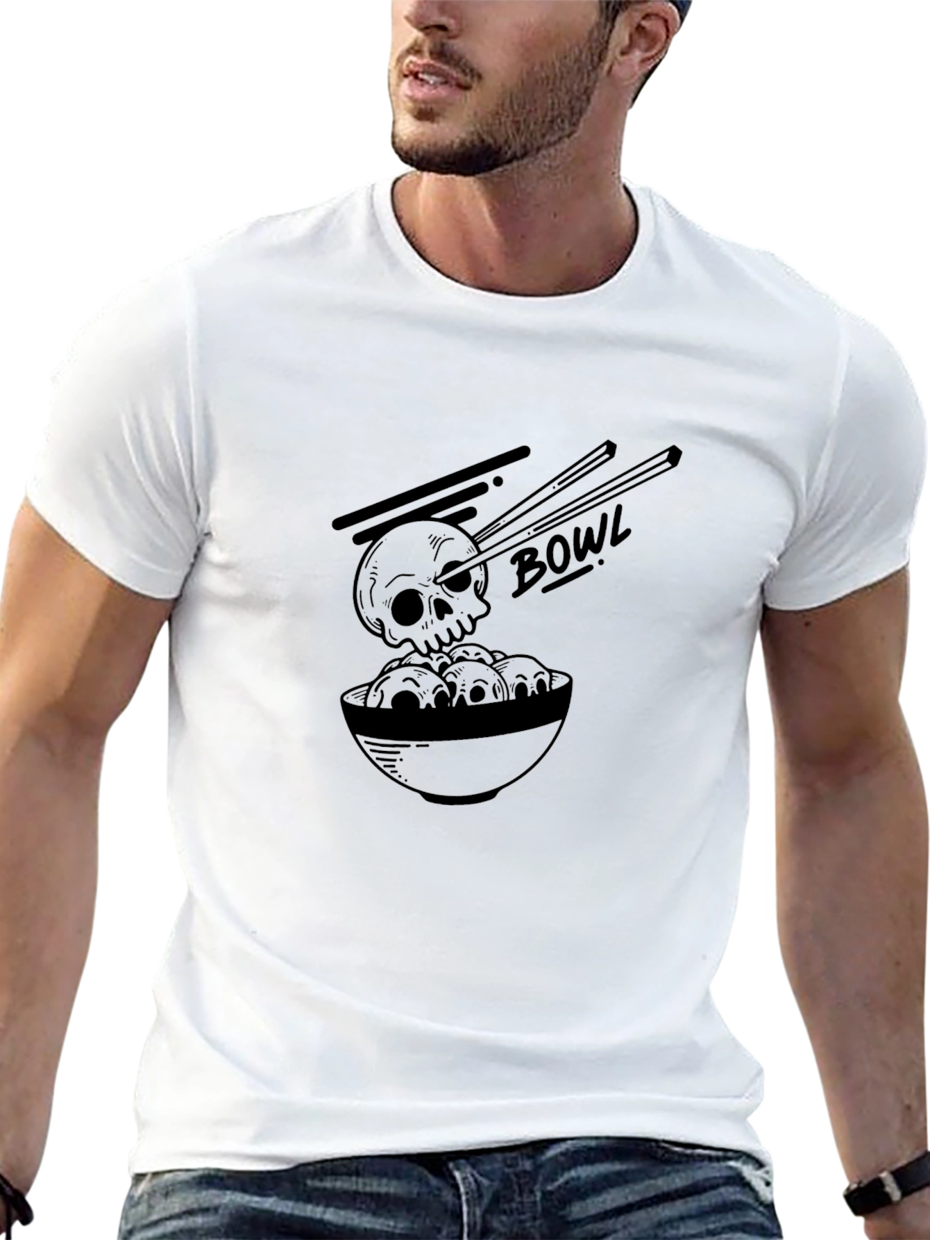 Skull Ramen Bowl Black T-Shirt