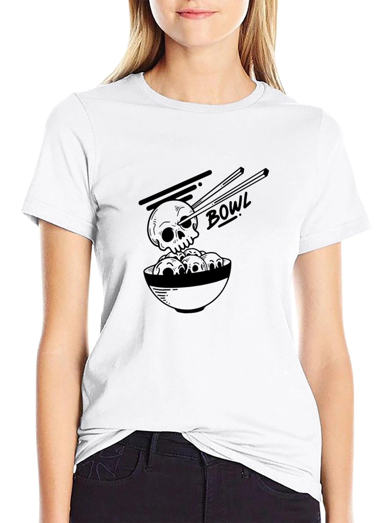Skull Ramen Bowl Black T-Shirt