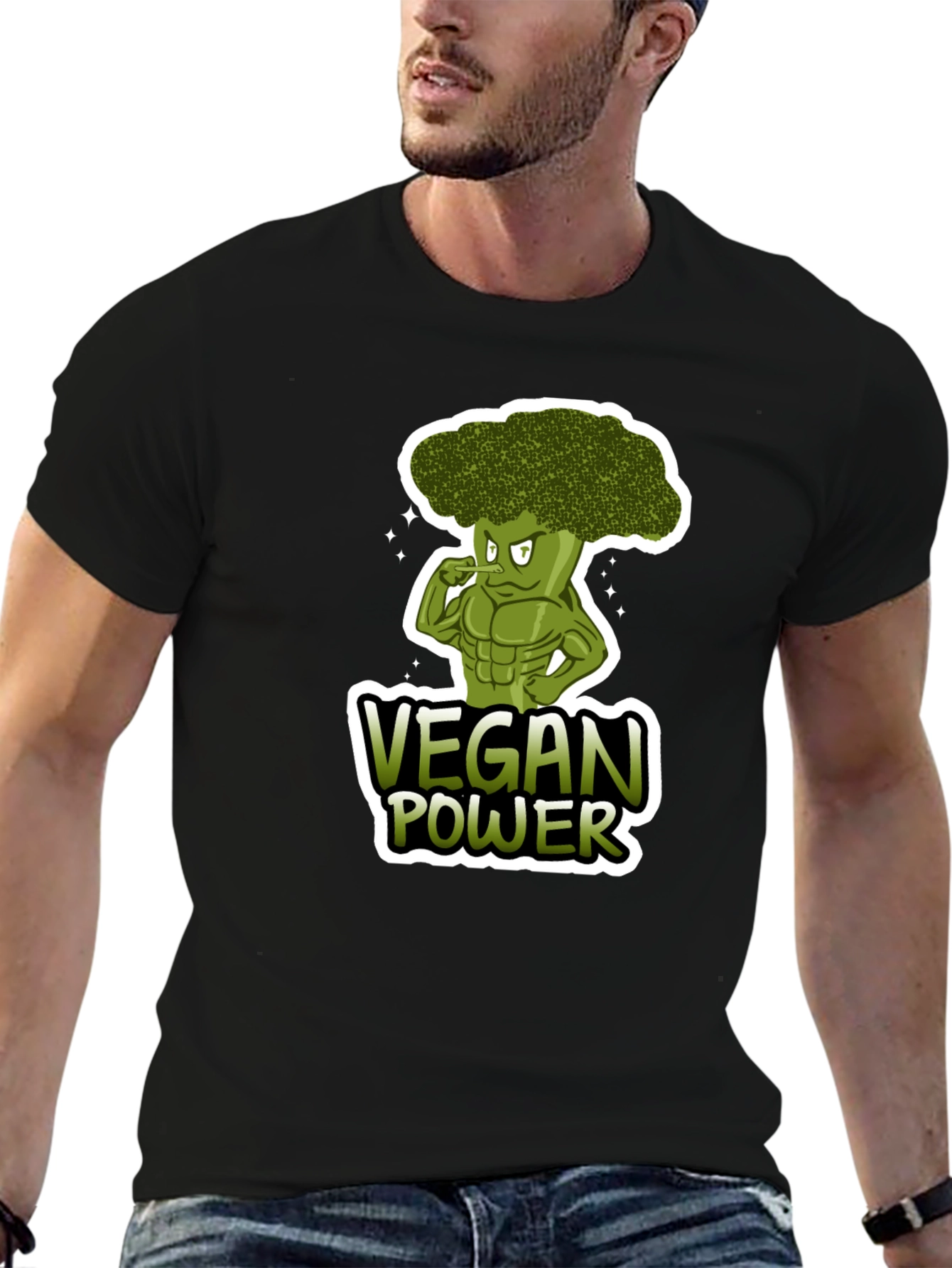 Vegan Power T-Shirt - Broccoli Muscle Design
