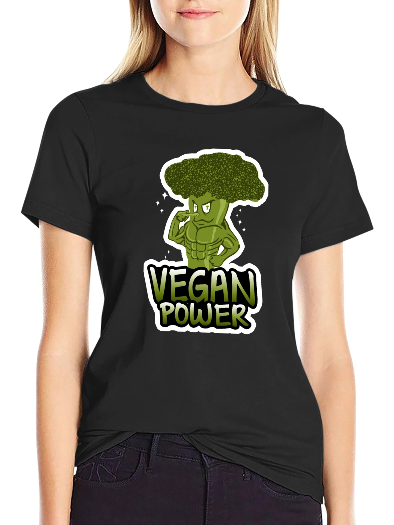 Vegan Power T-Shirt - Broccoli Muscle Design