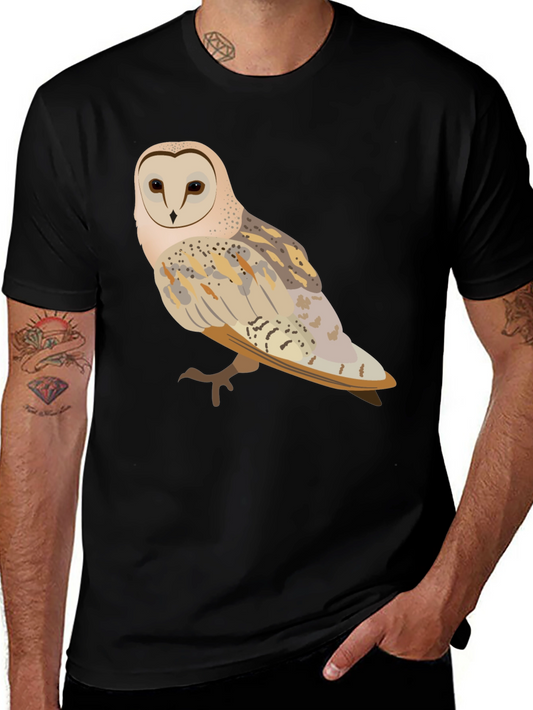 Barn Owl Graphic Tee - Mens Black T-Shirt
