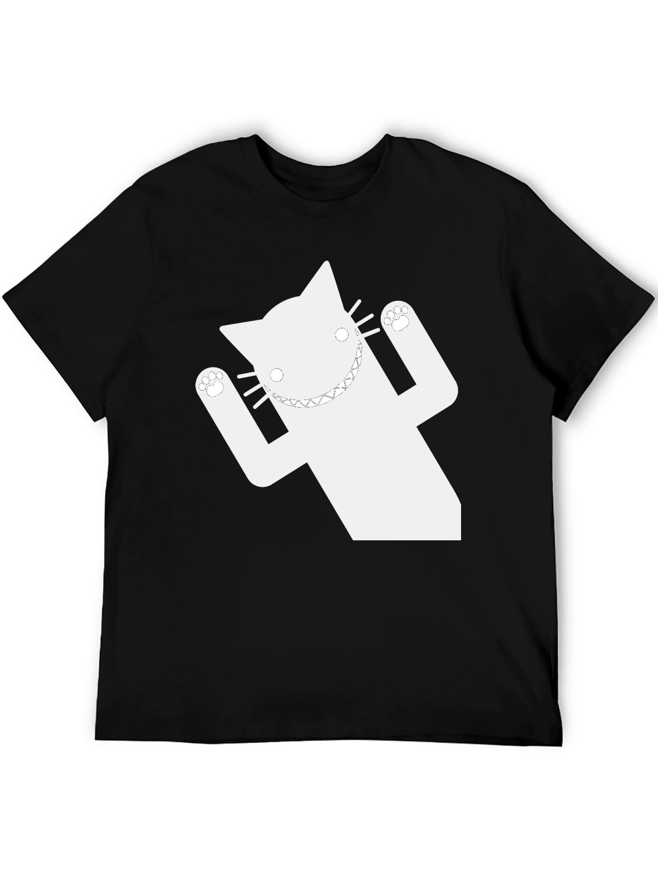 Funny Cat Graphic T-Shirt - Black Short Sleeve