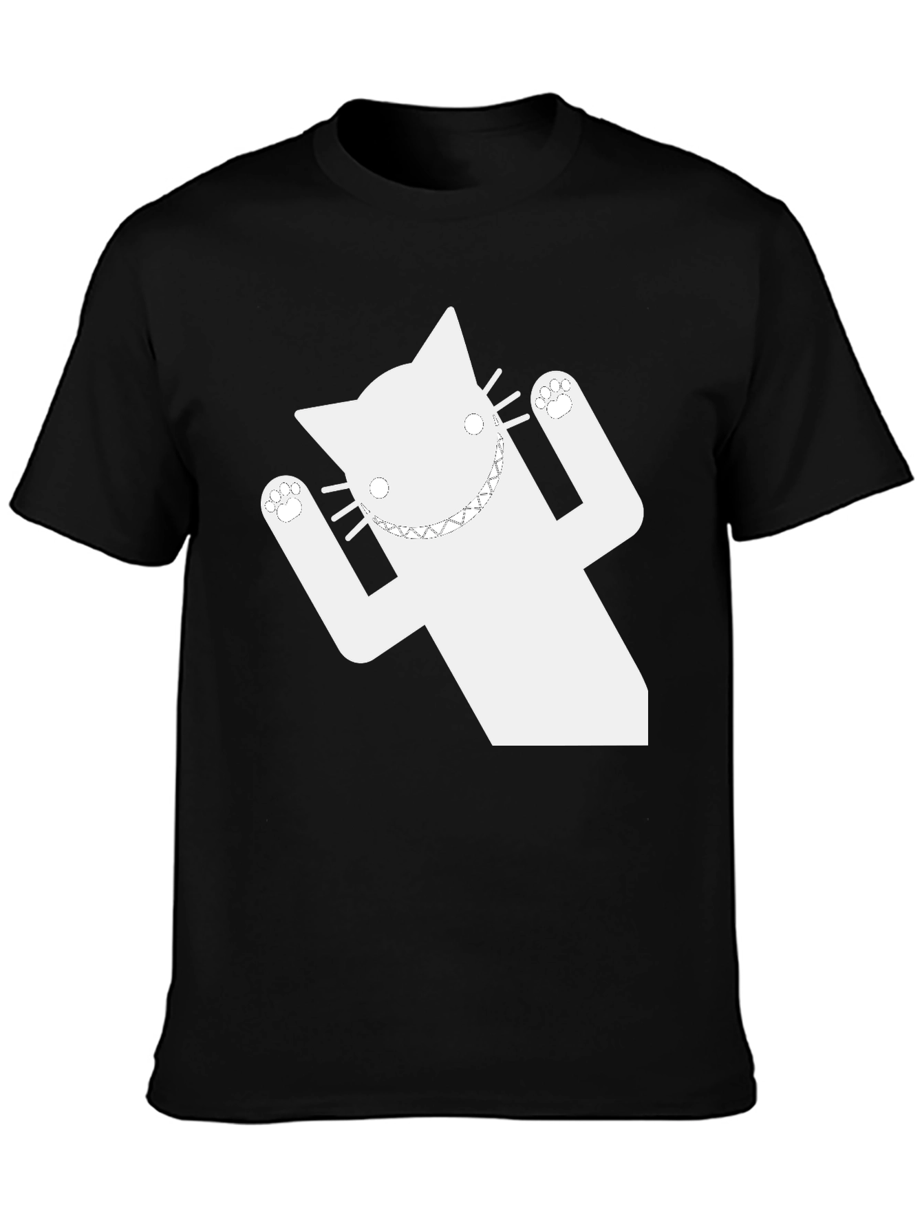 Funny Cat Graphic T-Shirt - Black Short Sleeve