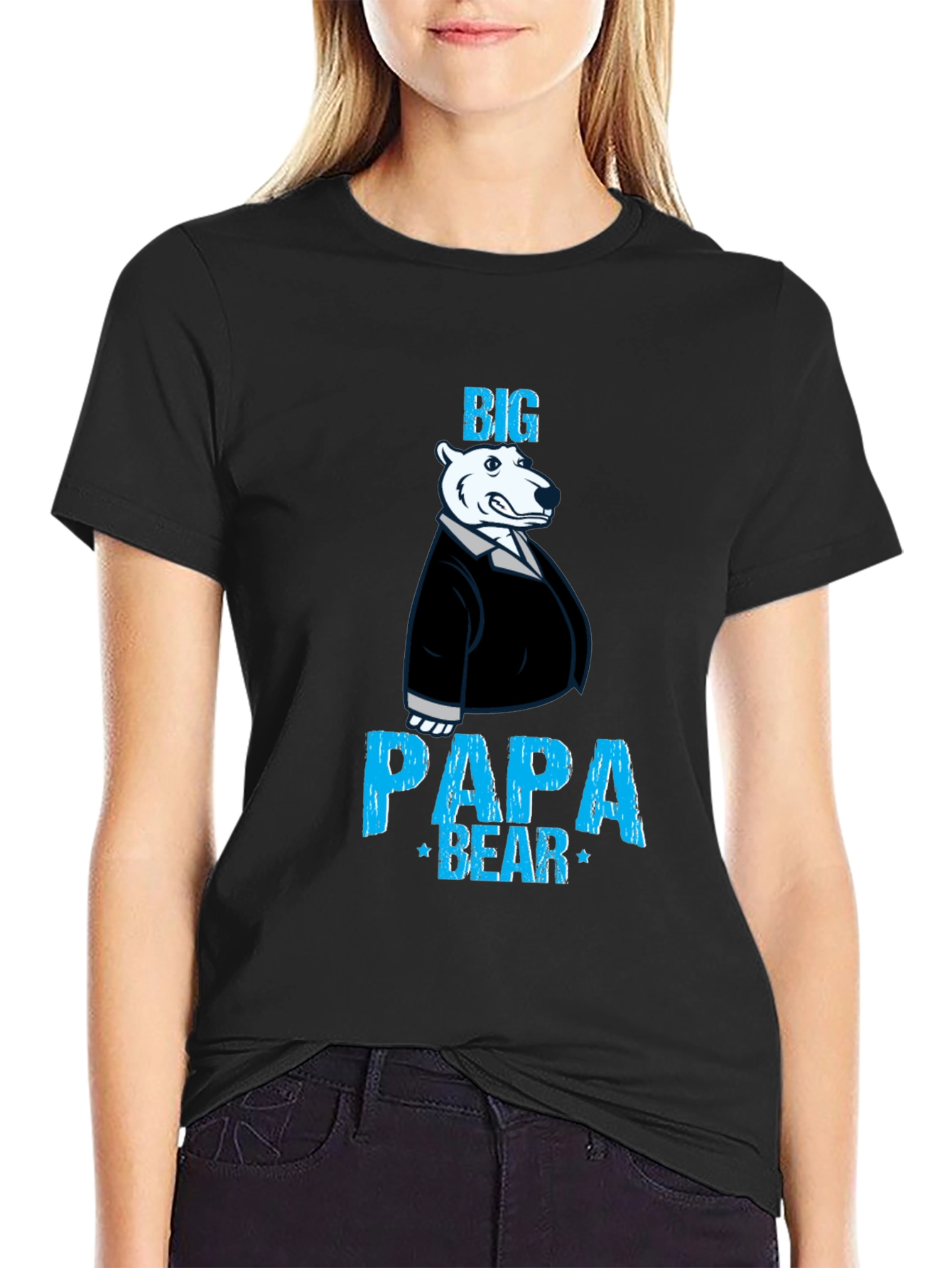 Big Papa Bear Graphic Tee - Mens Black T-Shirt