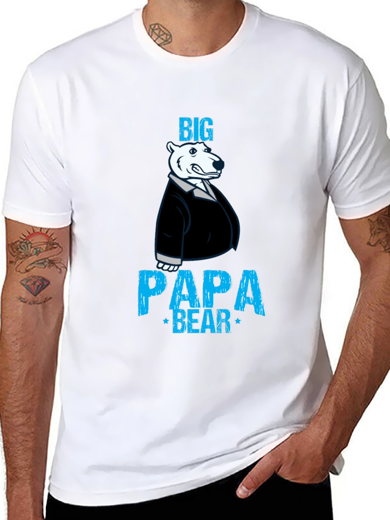 Big Papa Bear Graphic Tee - Mens Black T-Shirt